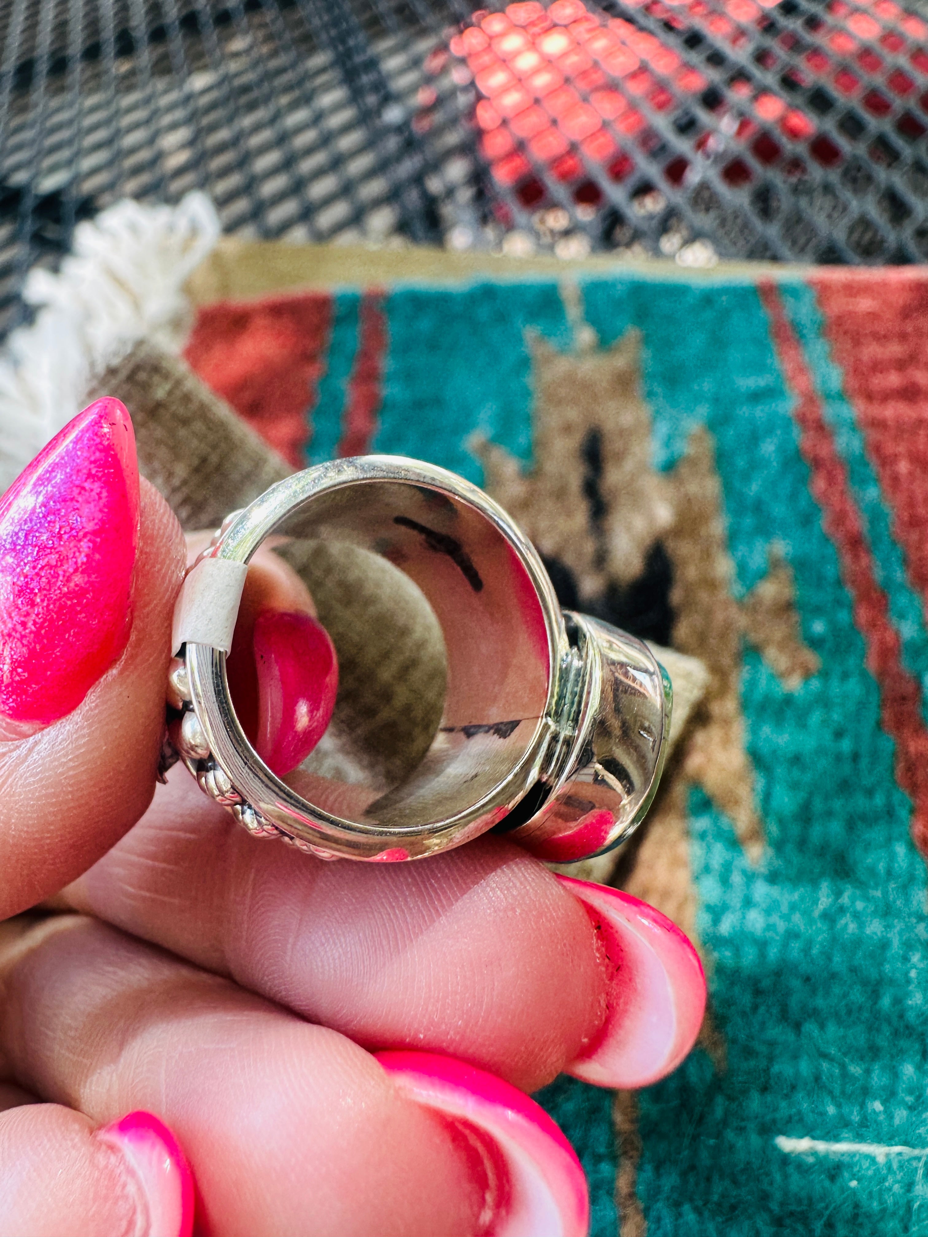 Handcrafted Sterling Silver & Sonoran Mountain Turquoise Ring Size 5