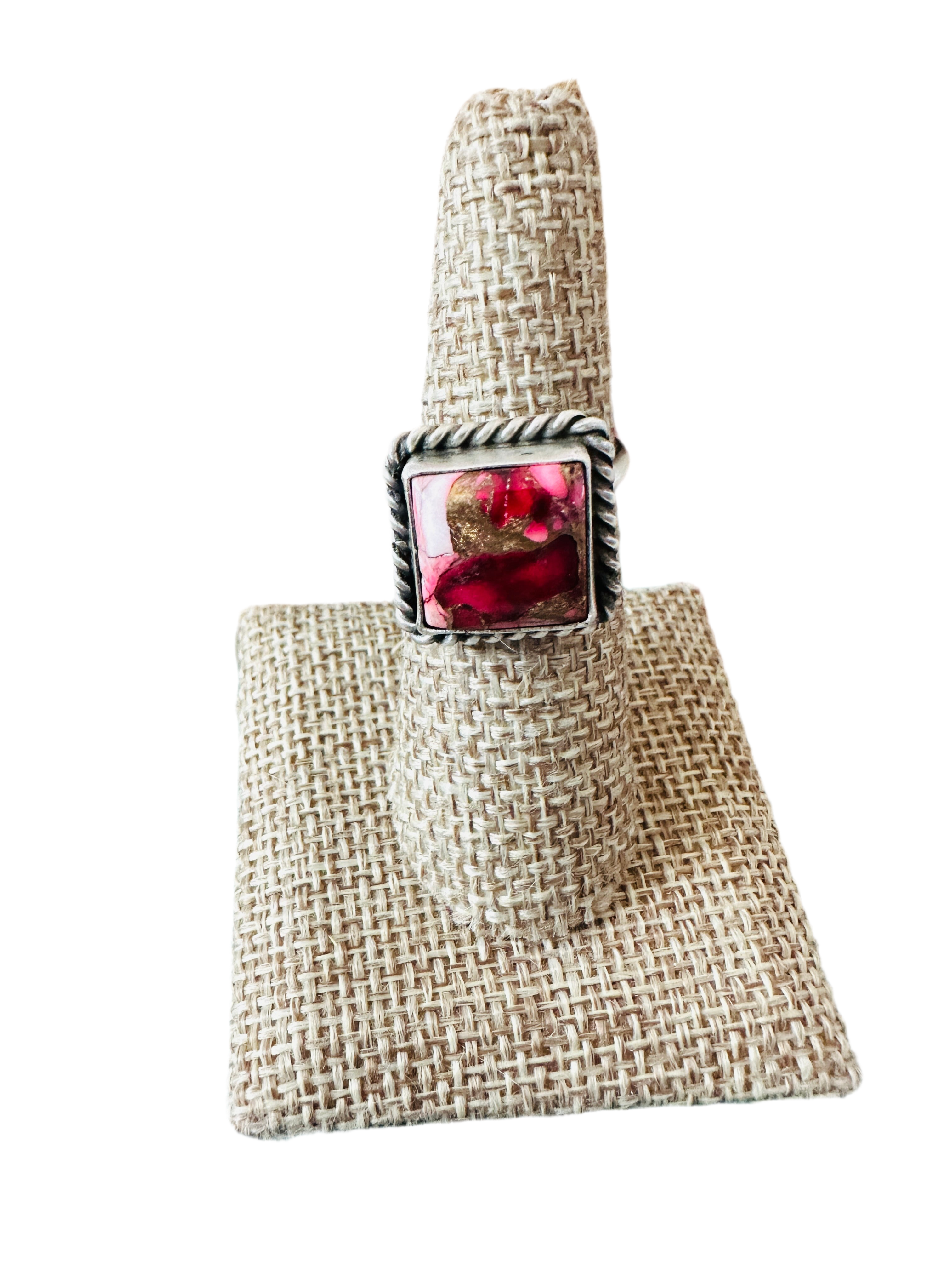 Handcrafted Sterling Silver & Rose Dahlia Adjustable Ring