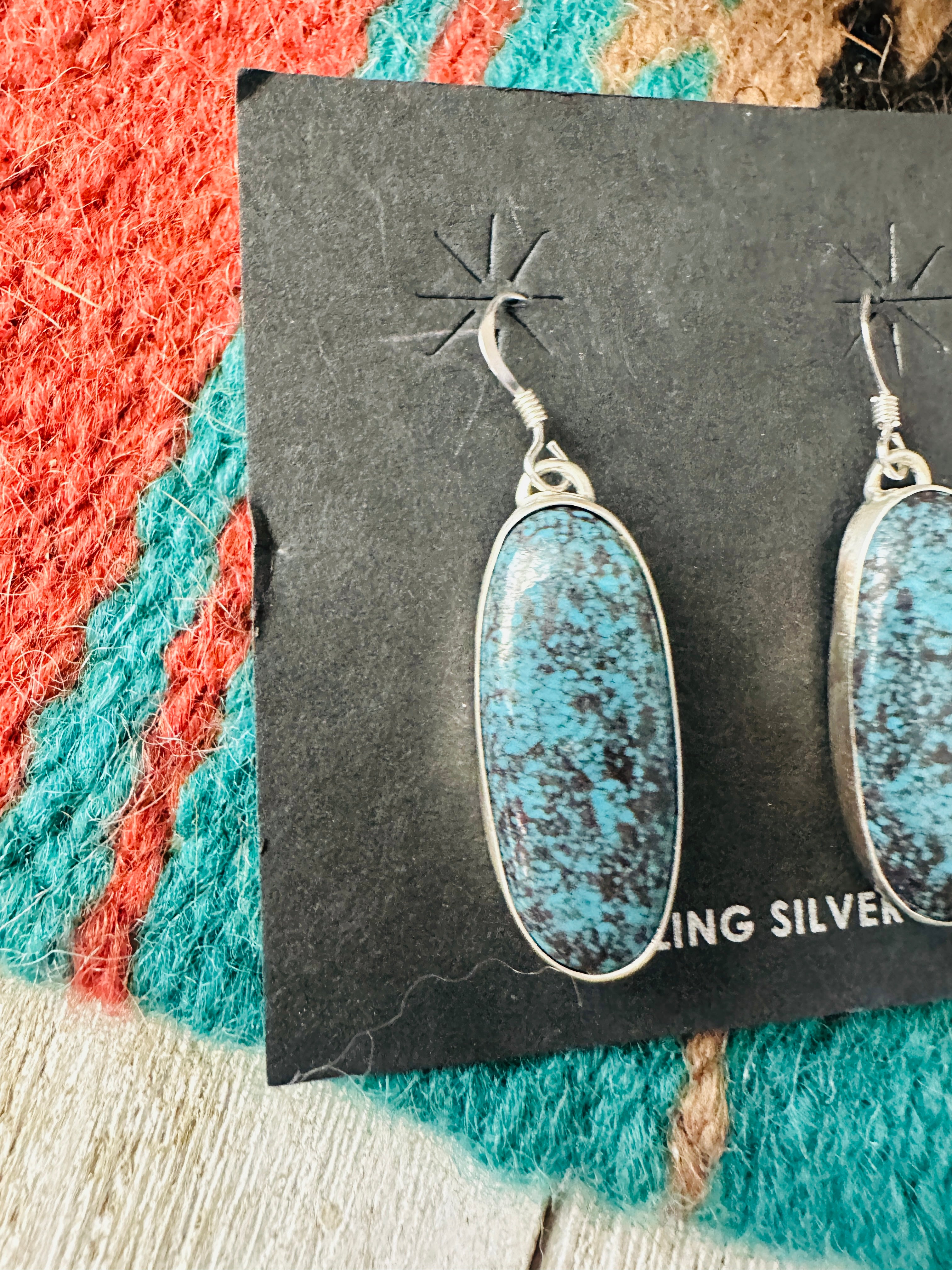 Navajo Turquoise & Sterling Silver Dangle Earrings