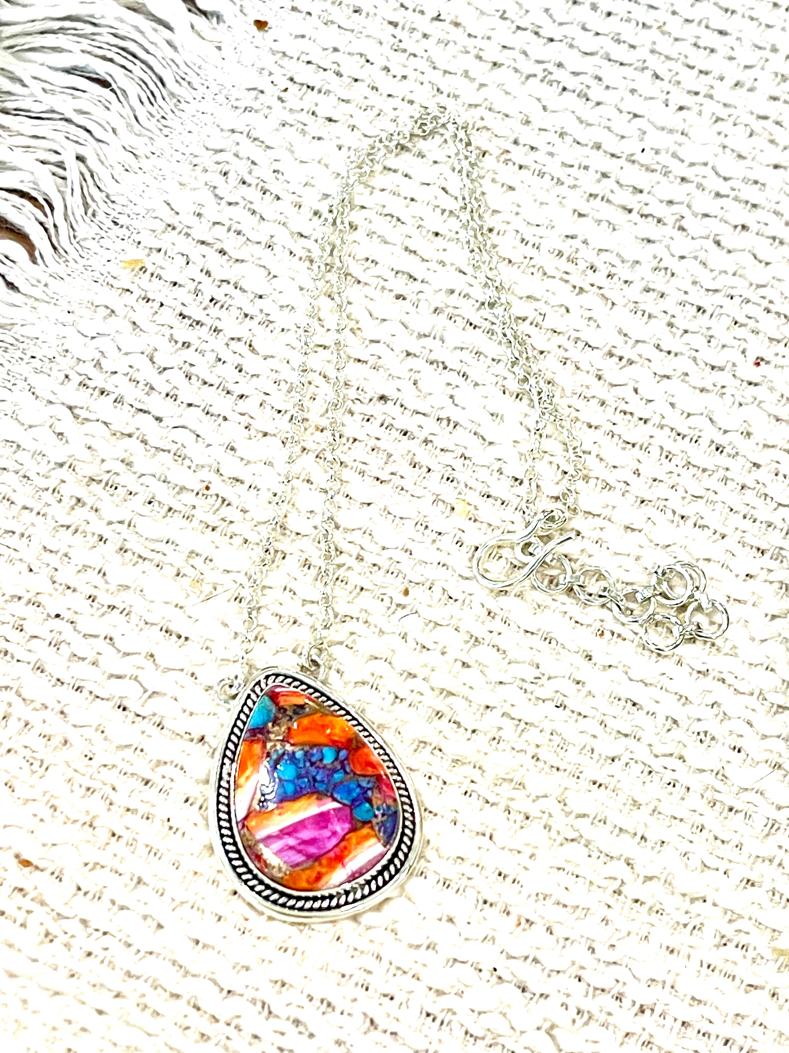 Handcrafted Sterling Silver & Pink Dream Mojave Necklace