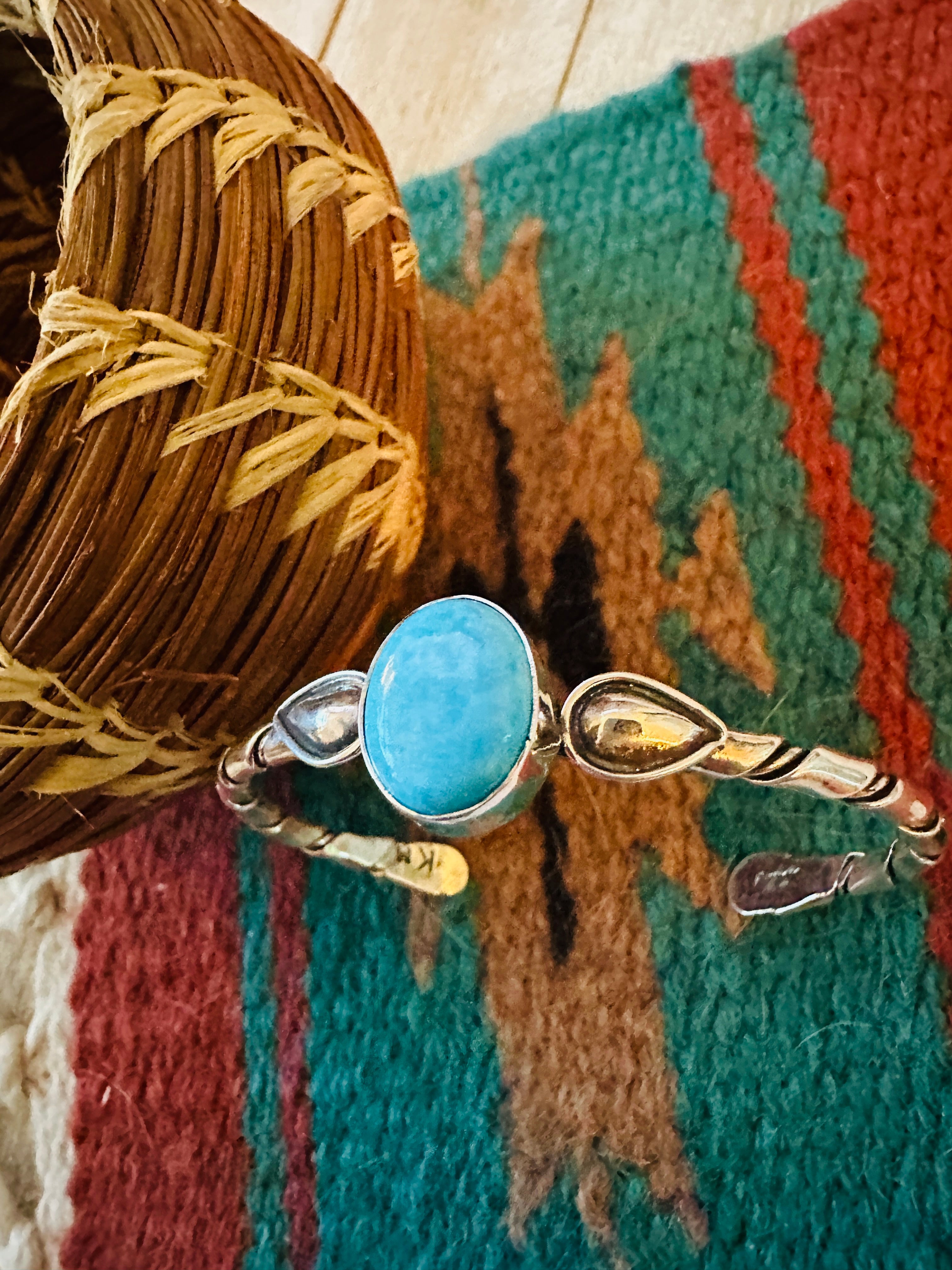 Handcrafted Turquoise & Sterling Silver Cuff Bracelet