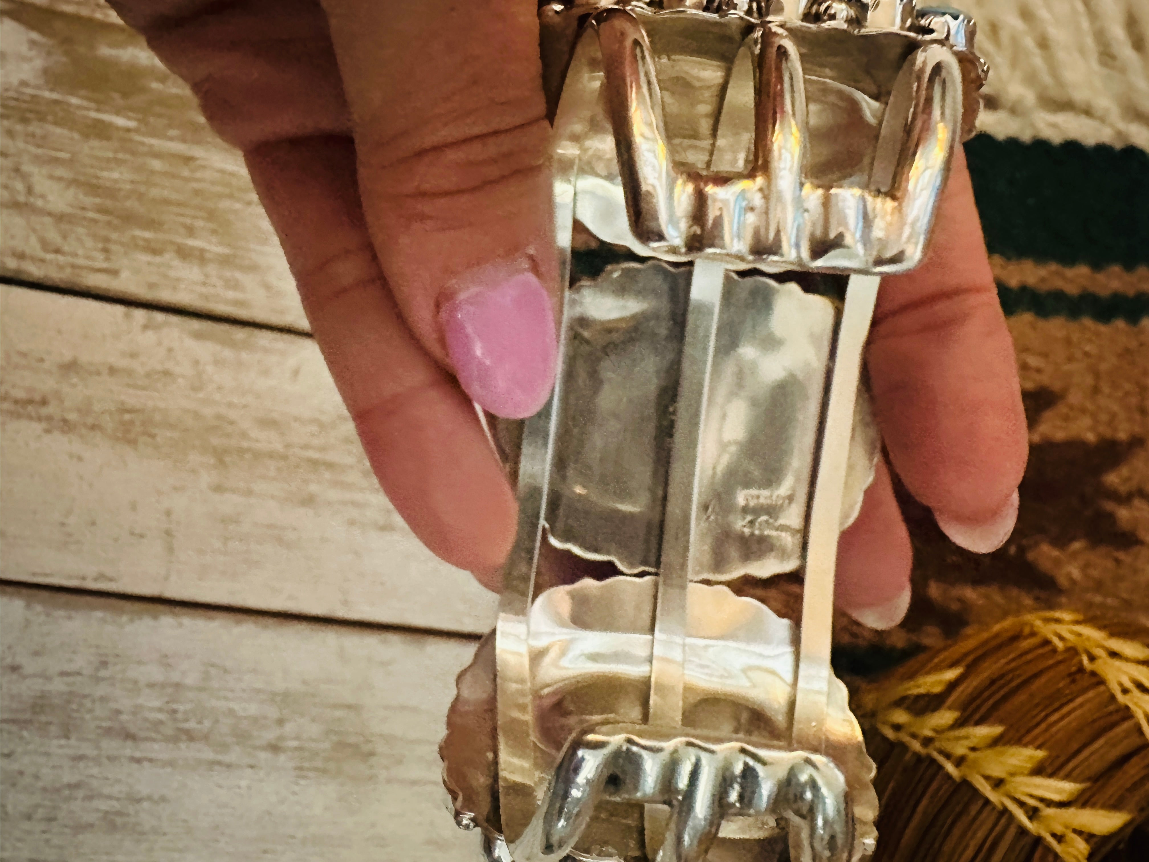 Navajo Kingman Turquoise & Sterling Silver Cuff Bracelet /