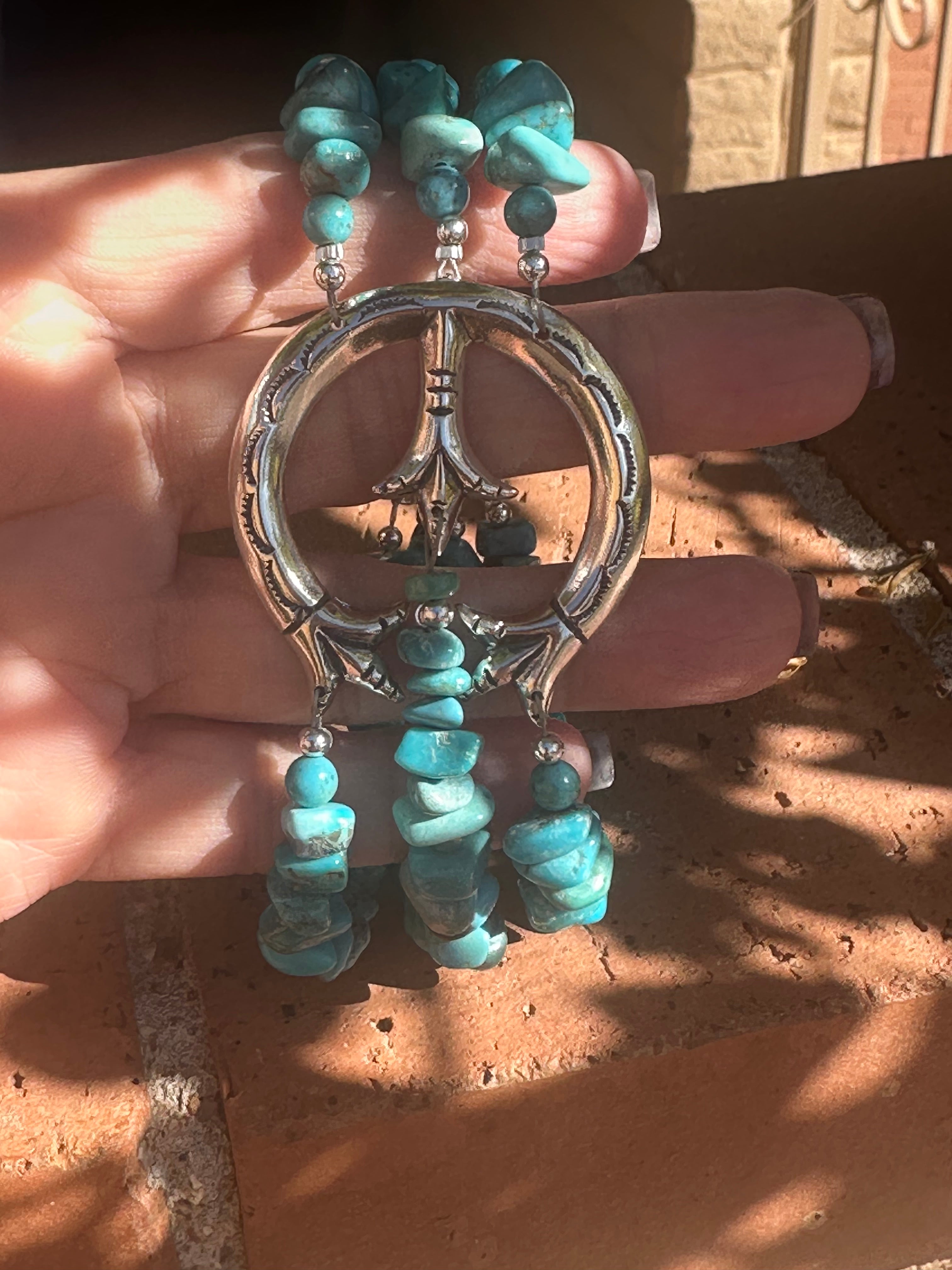 Paige Wallace Chunky Sterling Silver and Turquoise Naja Bracelet