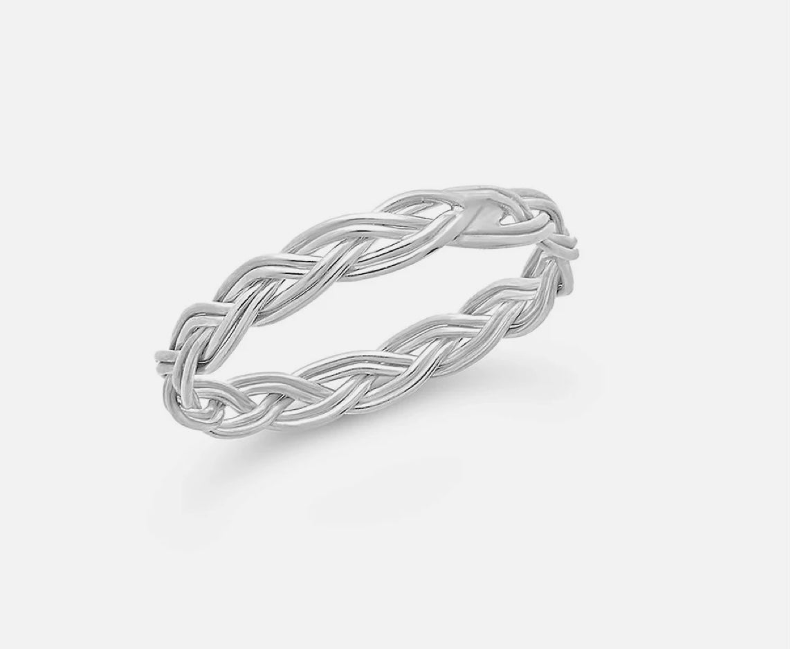 Sterling Silver Braided Twist Band Ring
