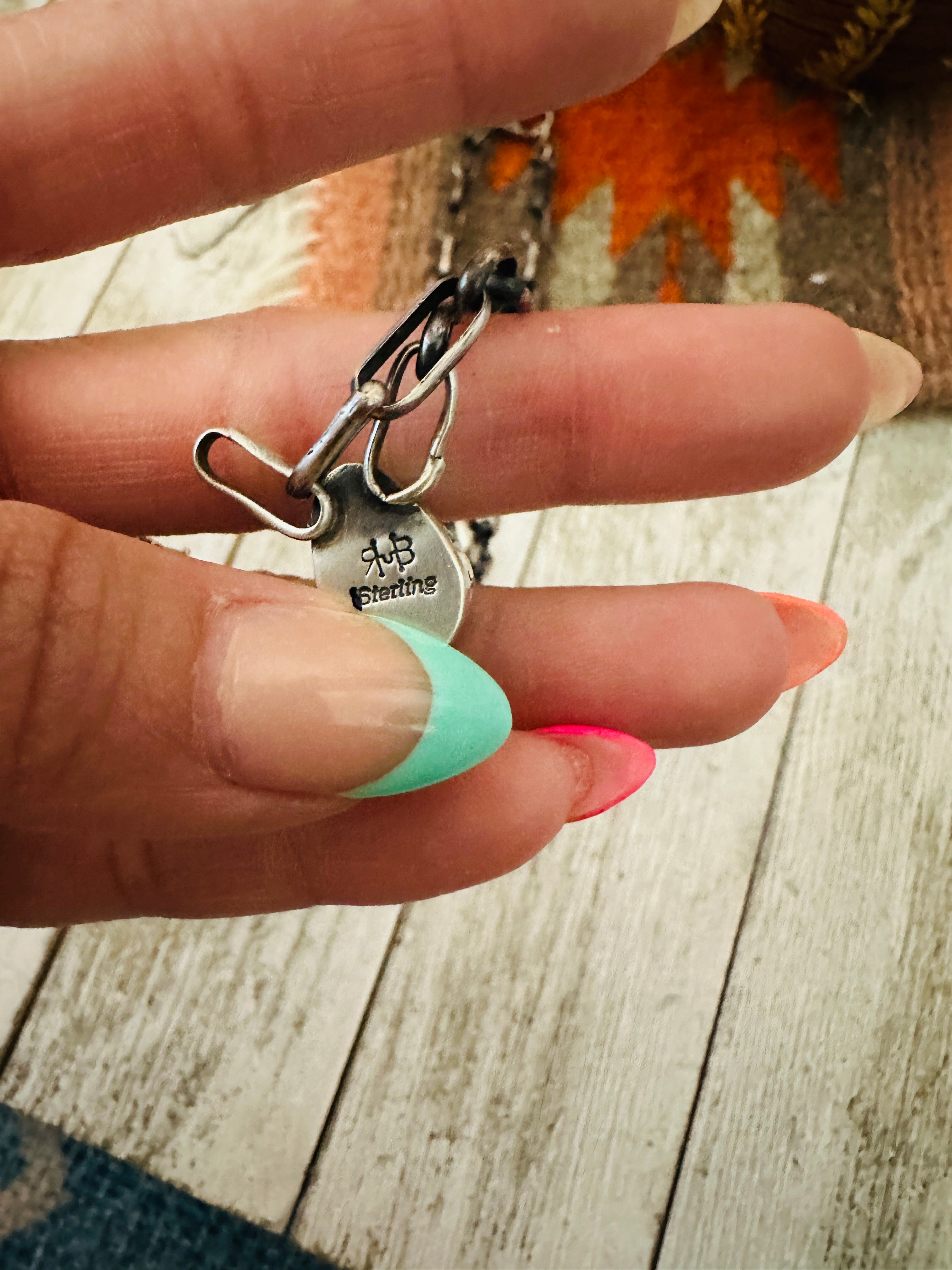Handcrafted Turquoise & Sterling Silver Chain Necklace