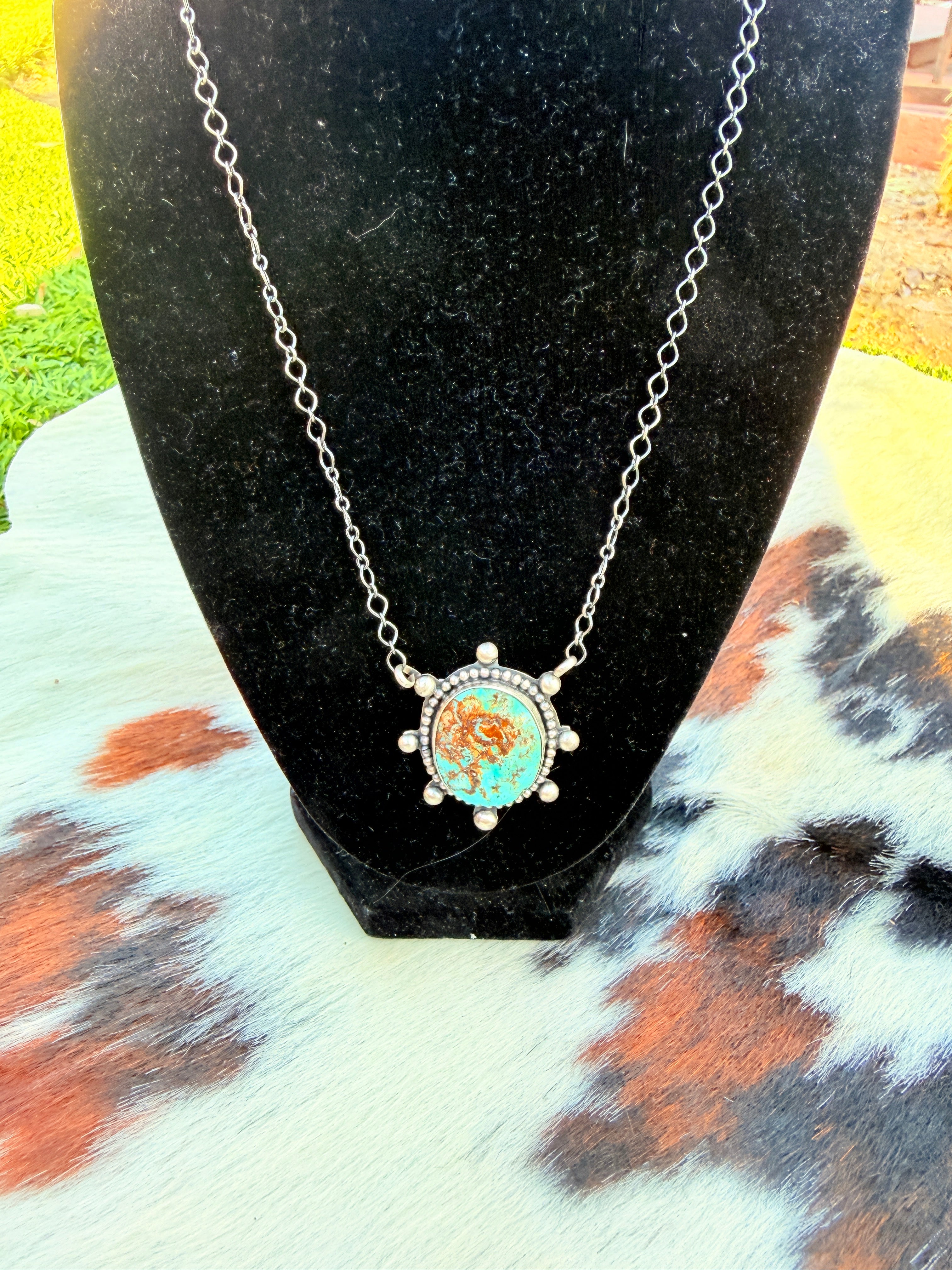 Handcrafted Turquoise & Sterling Silver Necklace
