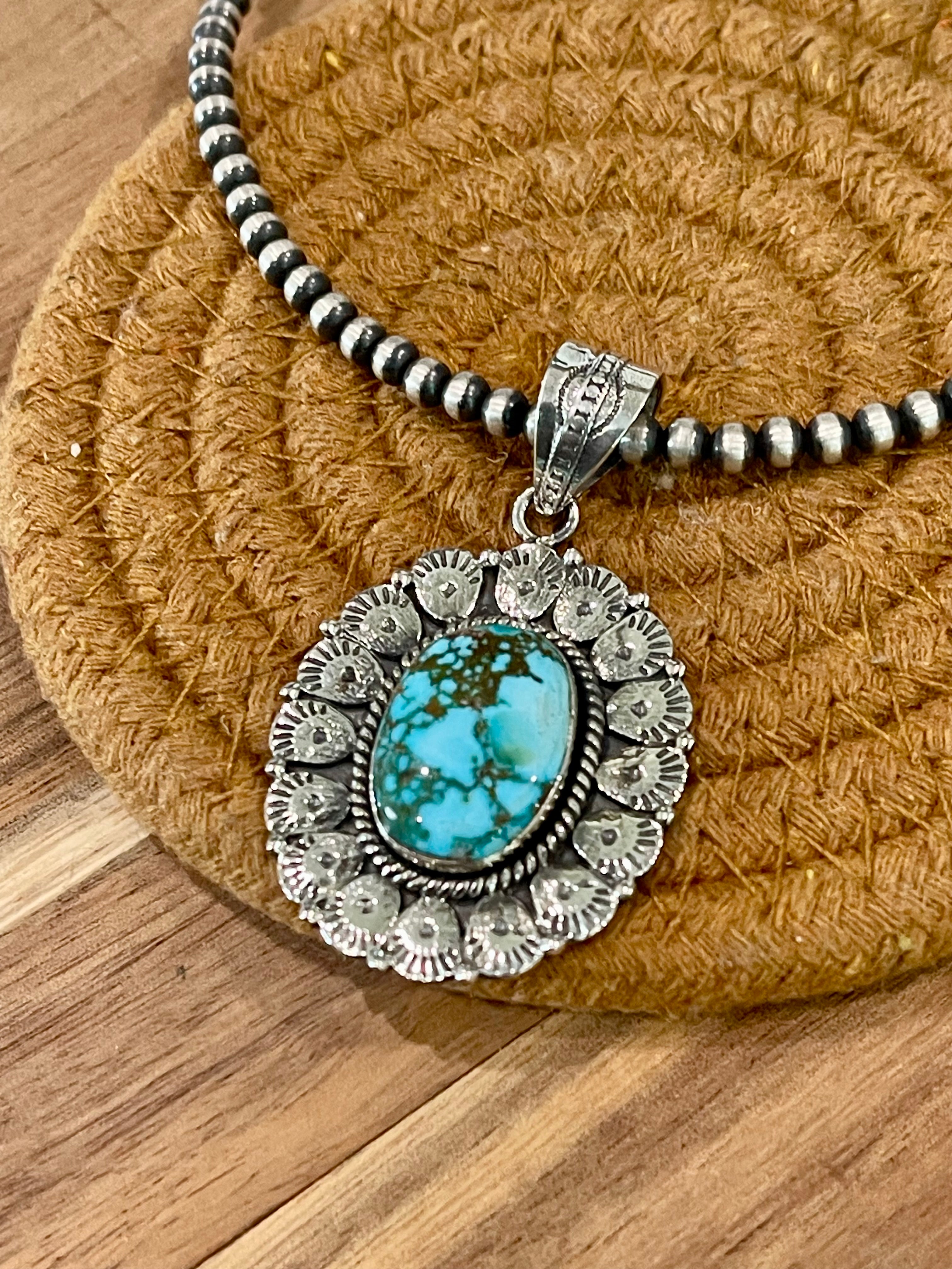 Handmade Sterling Silver & Sonoran Mountain Turquoise Pendant