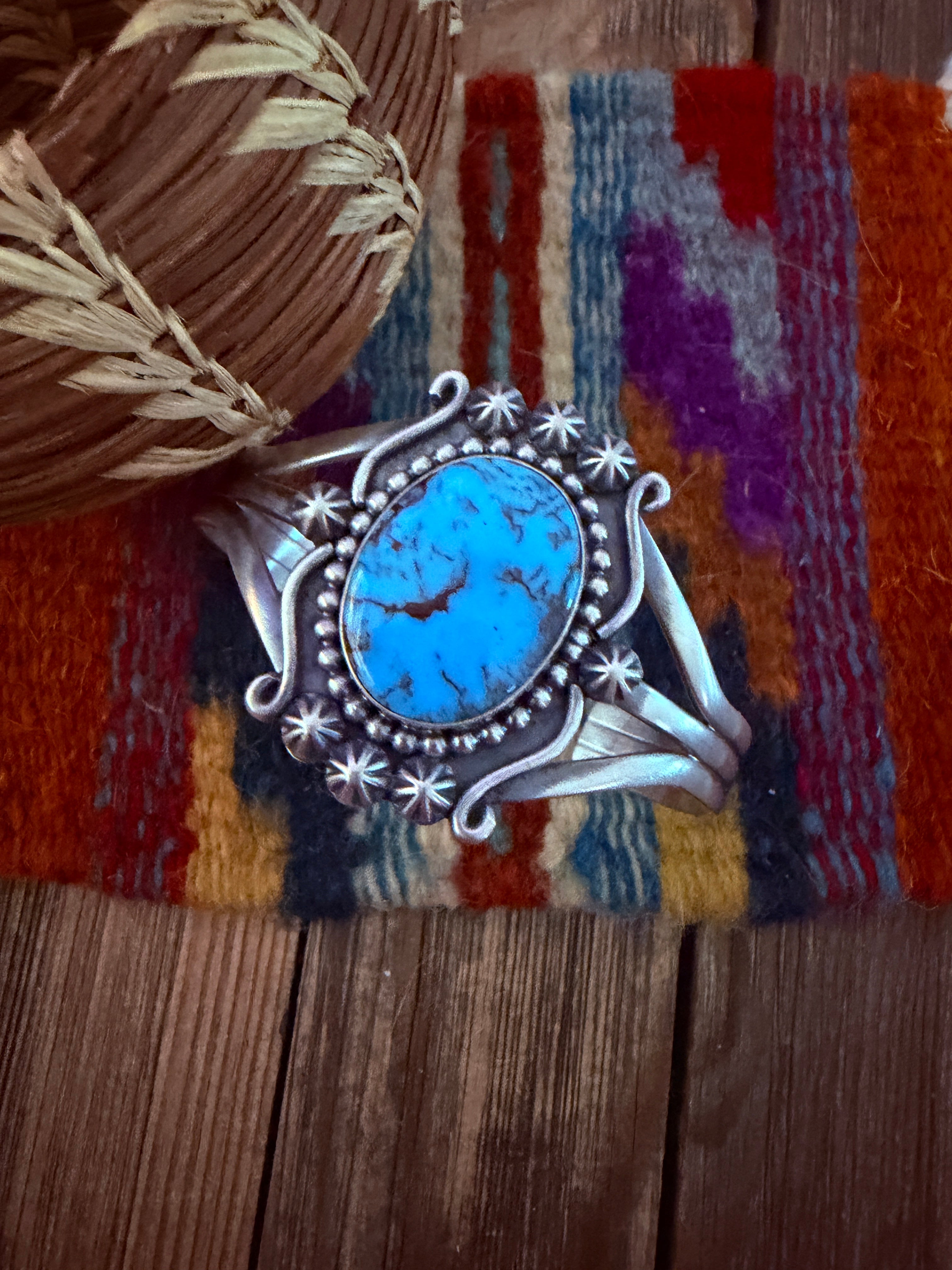Handcrafted Sterling Silver and Turquoise Cuff Bracelet