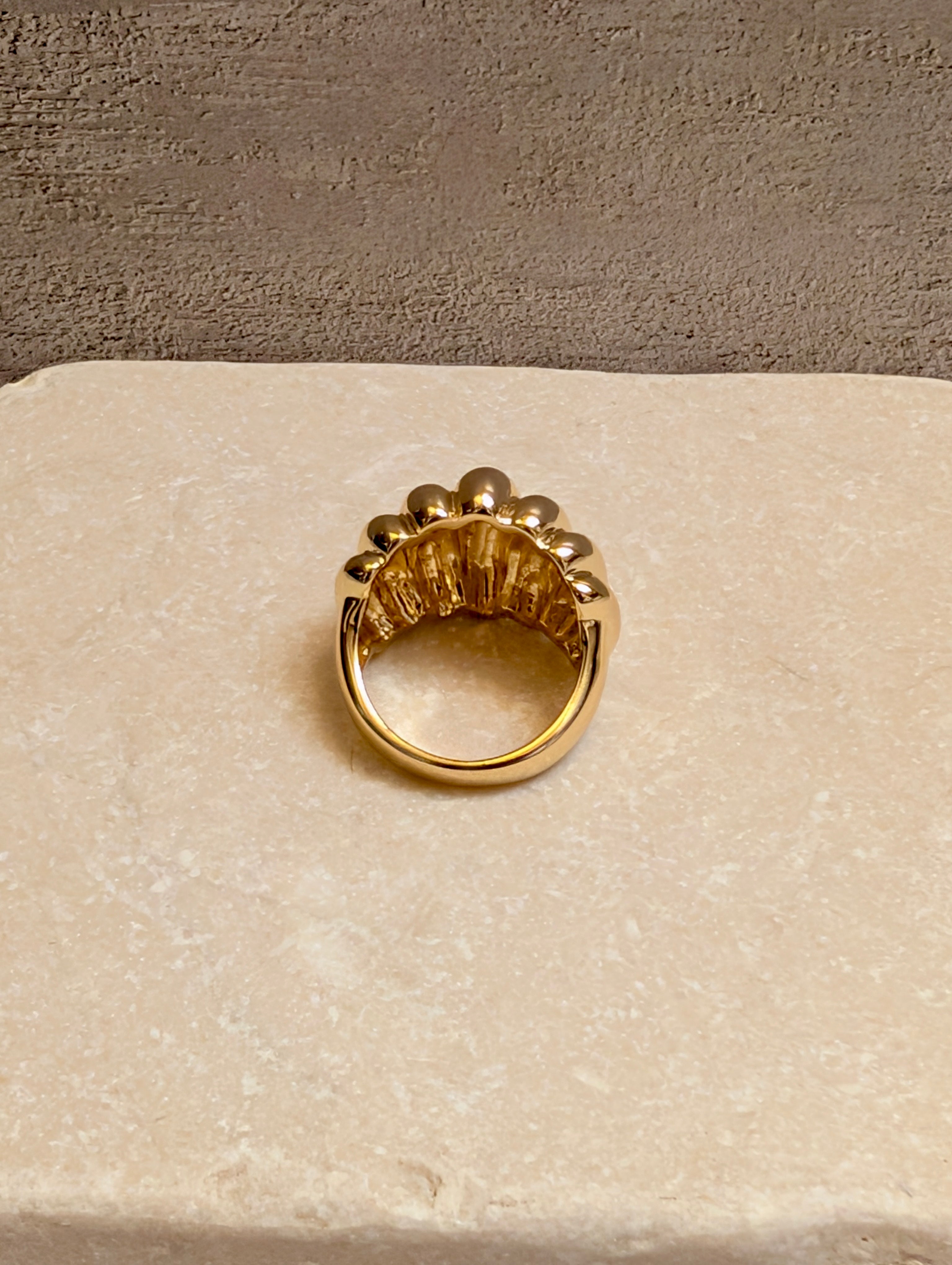Bubble Dome Statement Ring 14k Gold Plated