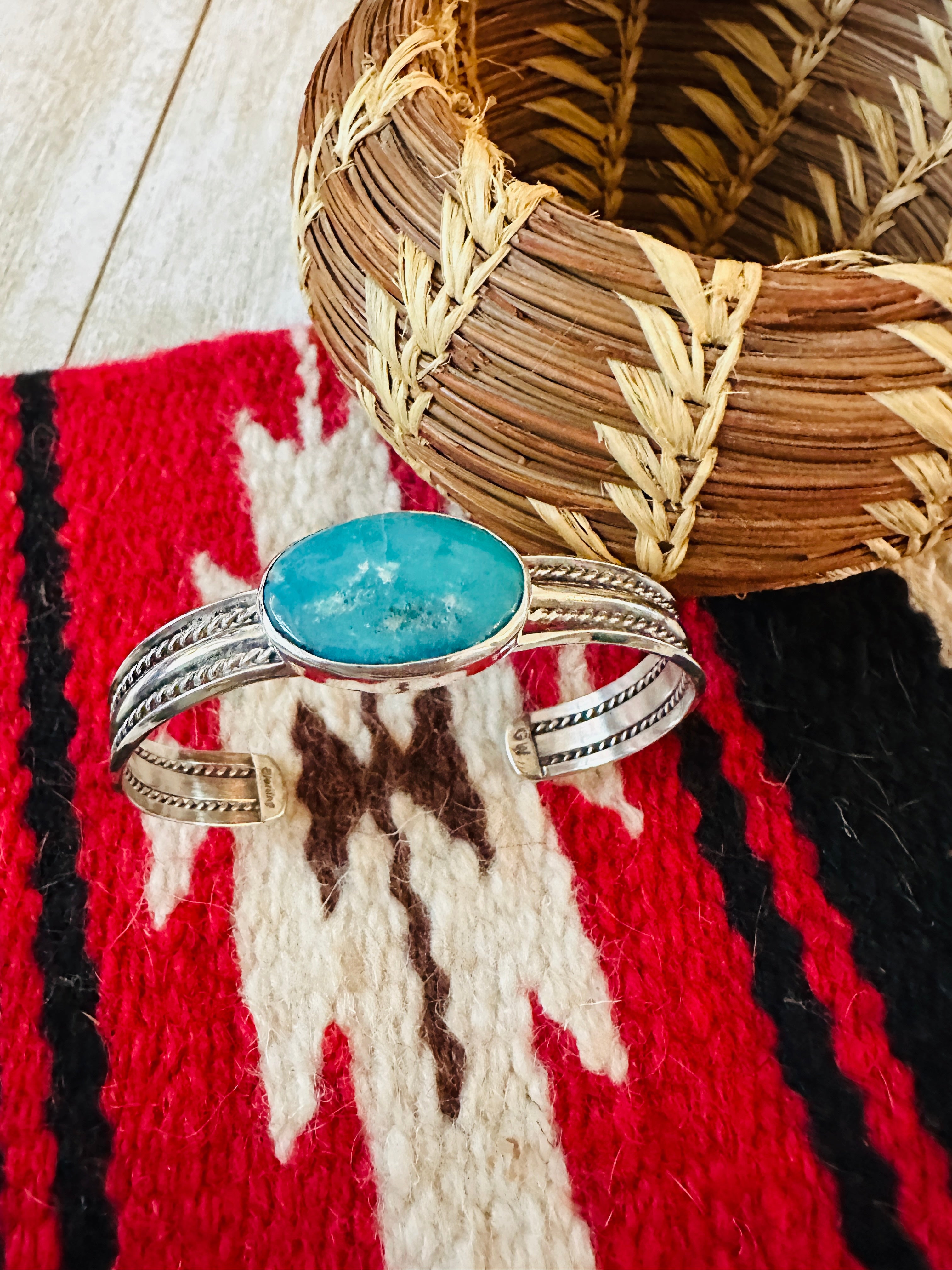 Handcrafted Sterling Silver & Turquoise Cuff Bracelet