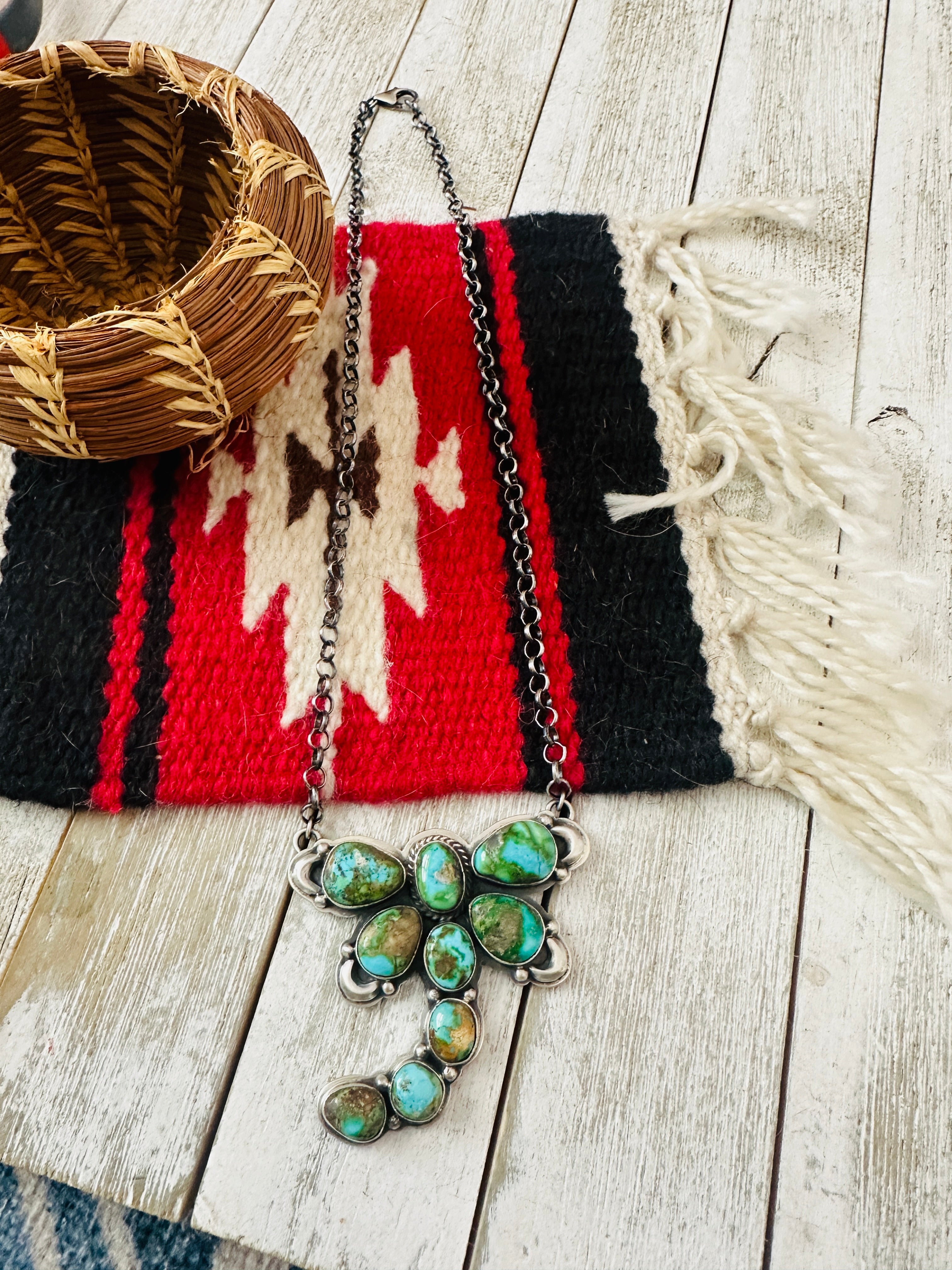 Handcrafted Sonoran Gold Turquoise & Sterling Silver Dragonfly Necklace