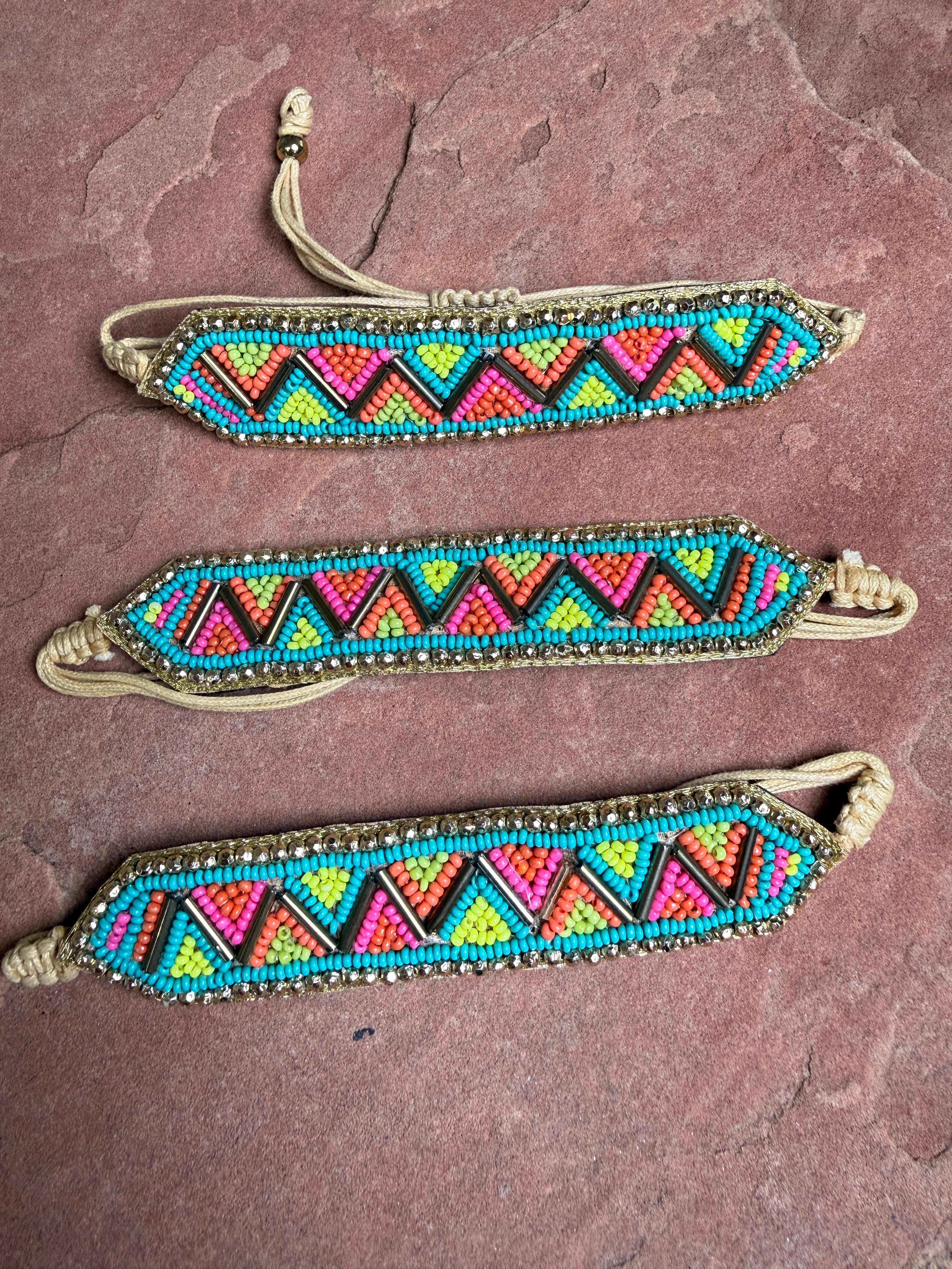 “The Golden Collection” Handmade Adjustable Beaded Bracelet or Anklet