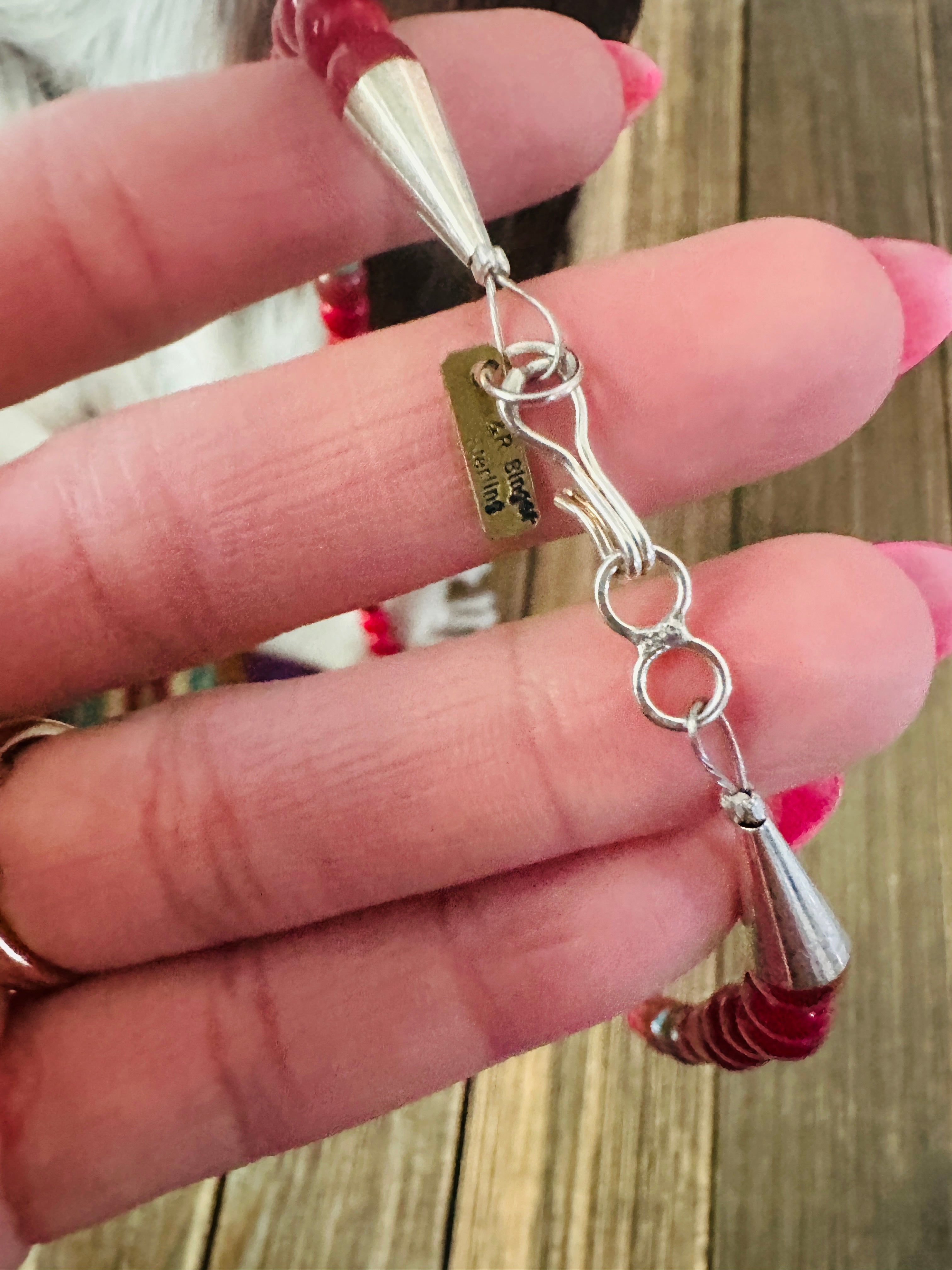 Handcrafted Multi Stone & Sterling Silver Beaded 18” Necklace by T & R Singer