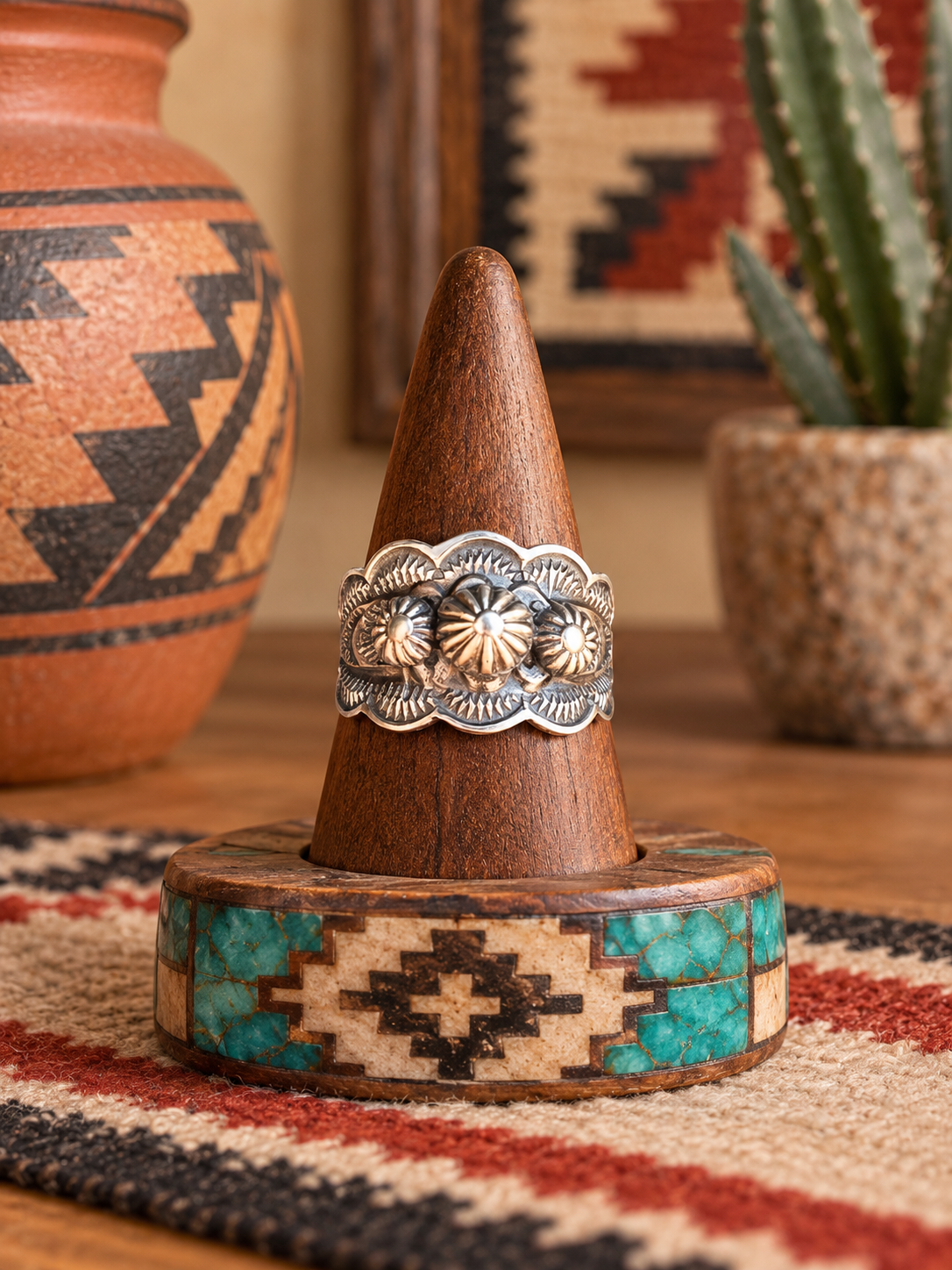 The Benny Ramone Sterling Silver Flower Cigar Band Ring