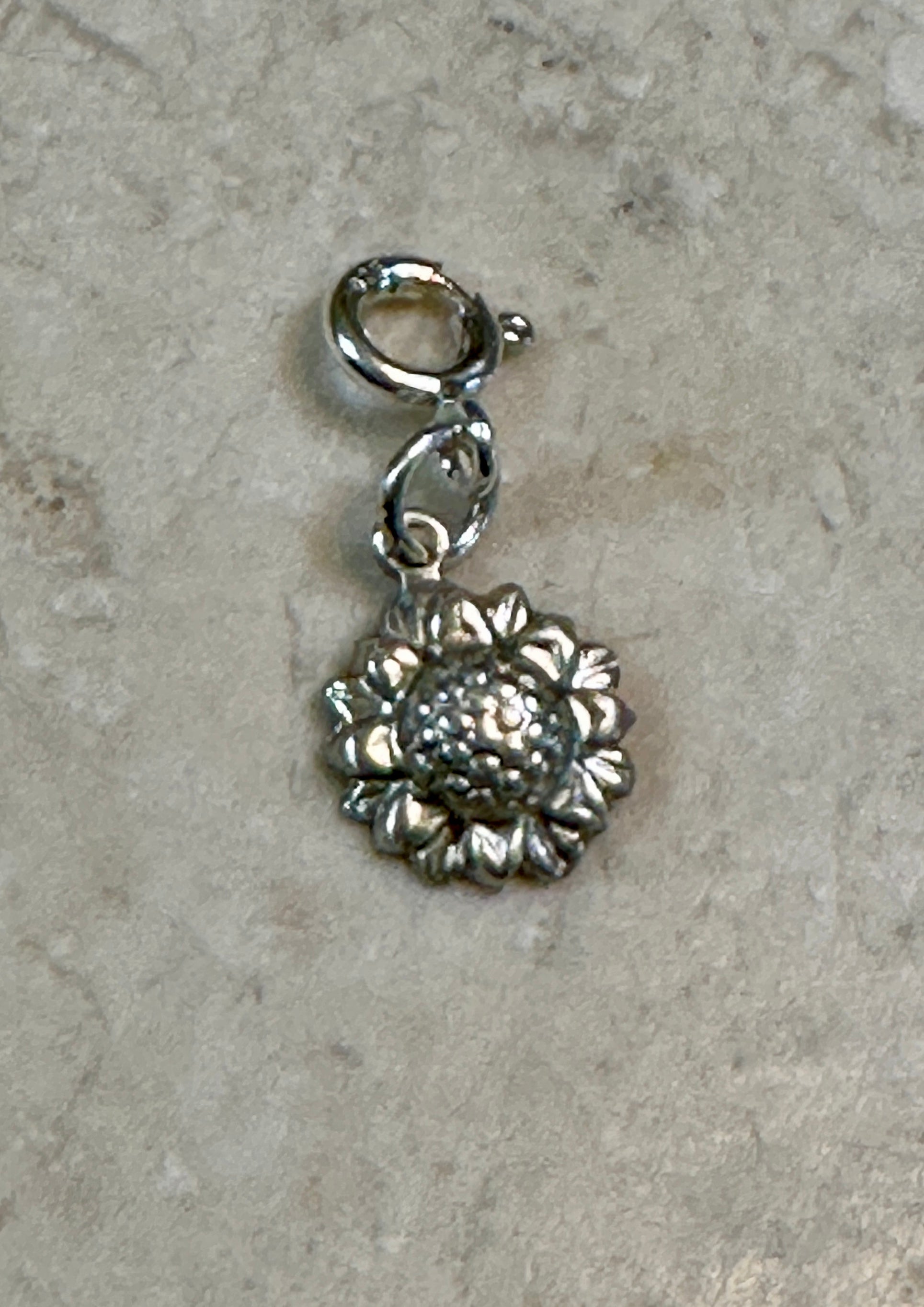 Sterling Silver Sunflower Charm