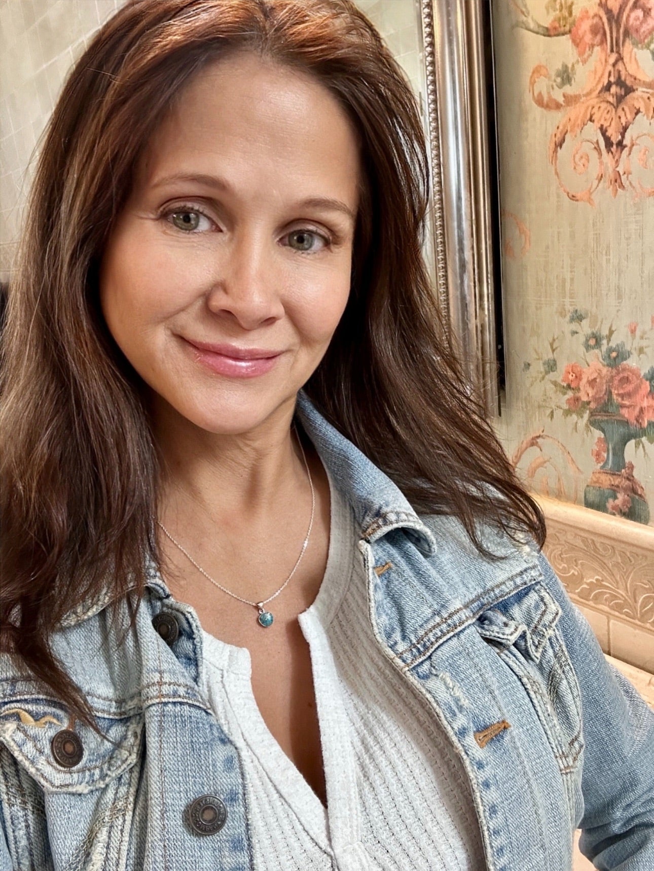 Petite Bronzed Turquoise Trillion Necklace