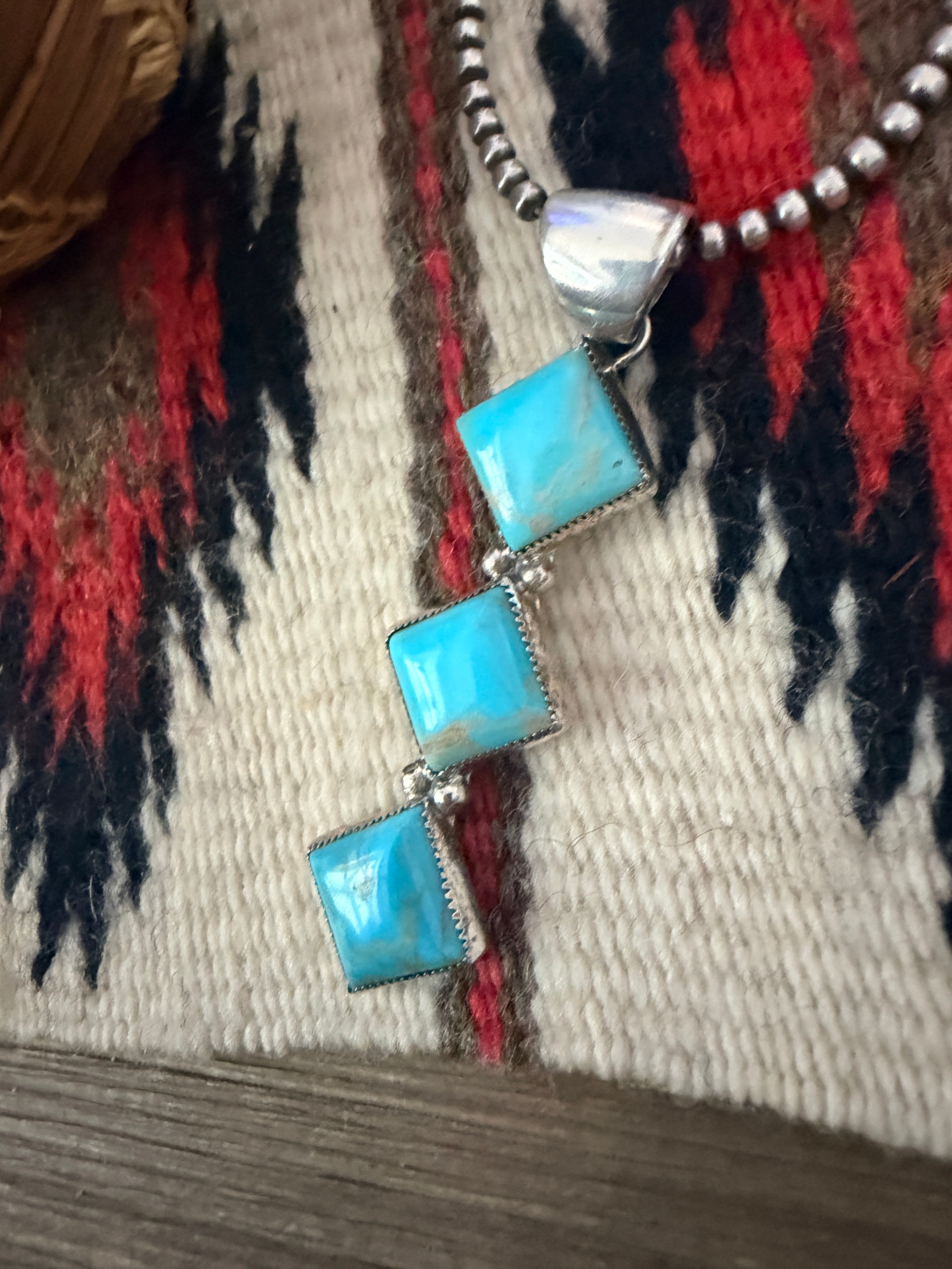Handcrafted Sterling Silver & Turquoise Pendant