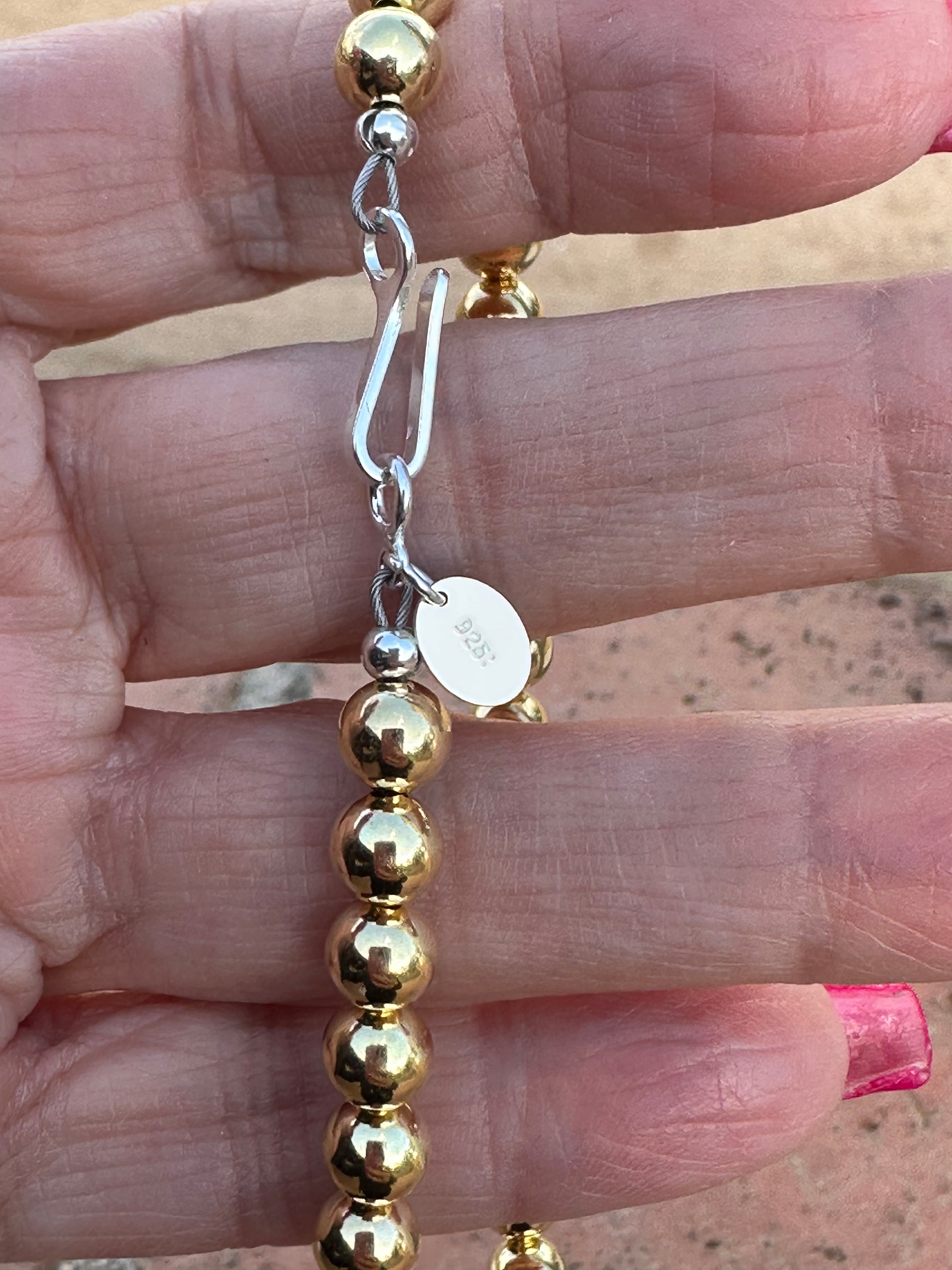 Handcrafted 14kt Gold Overlay & Sterling Silver Beaded 6mm Necklace