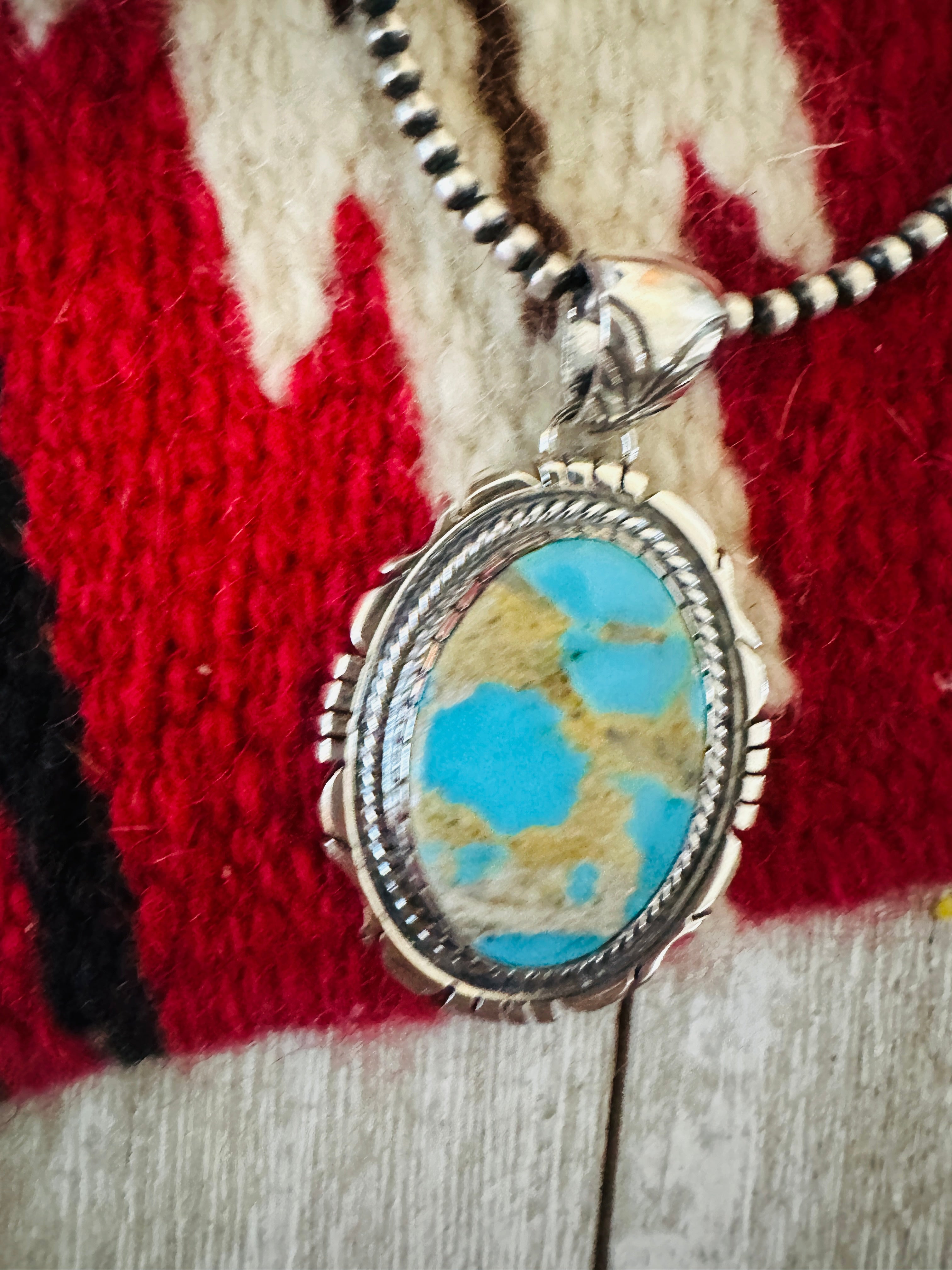 Handcrafted Sterling Silver & Turquoise Pendant by Jimmy Lee