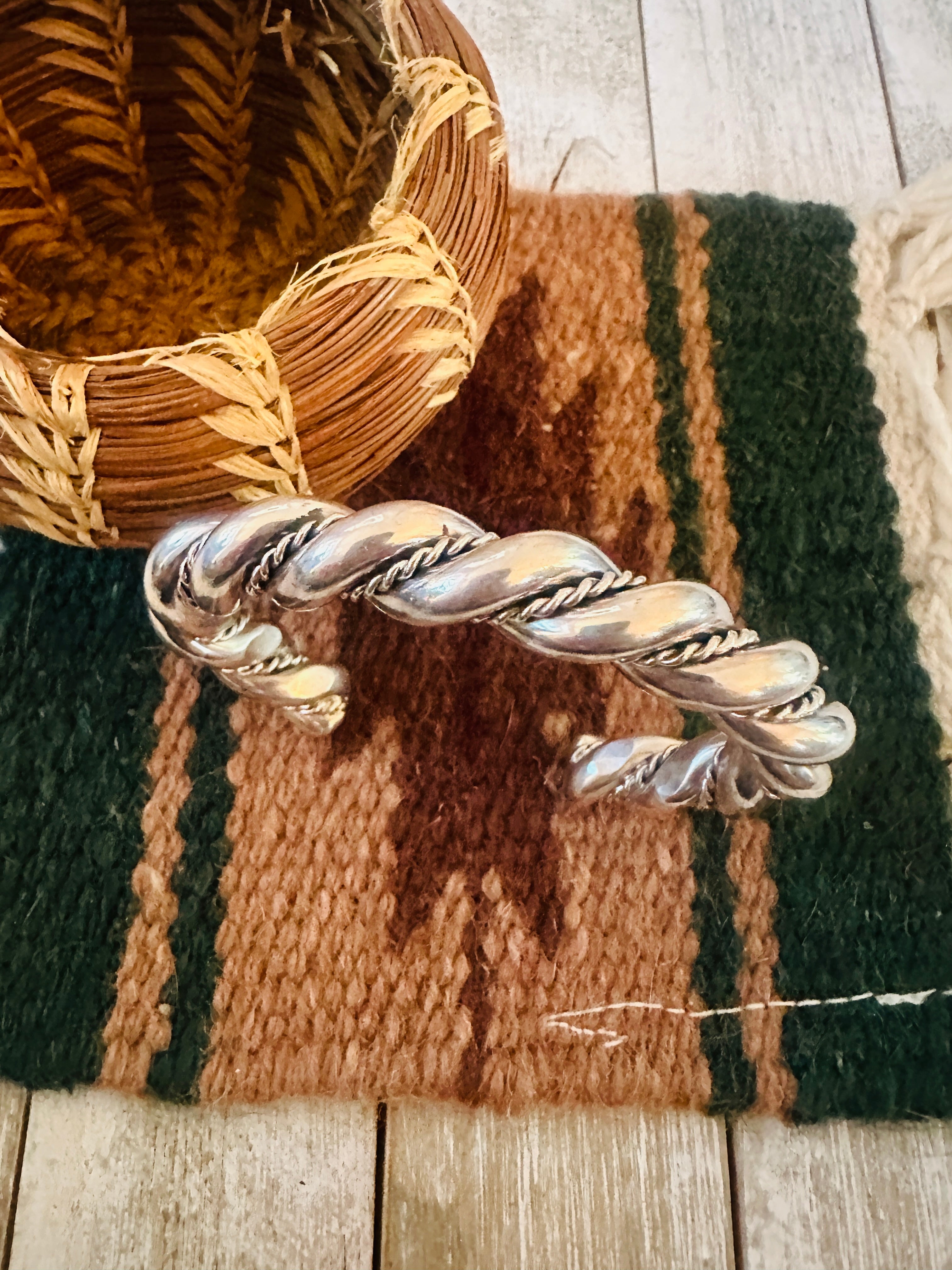 Handcrafted Twisted Sterling Silver Cuff Bracelet