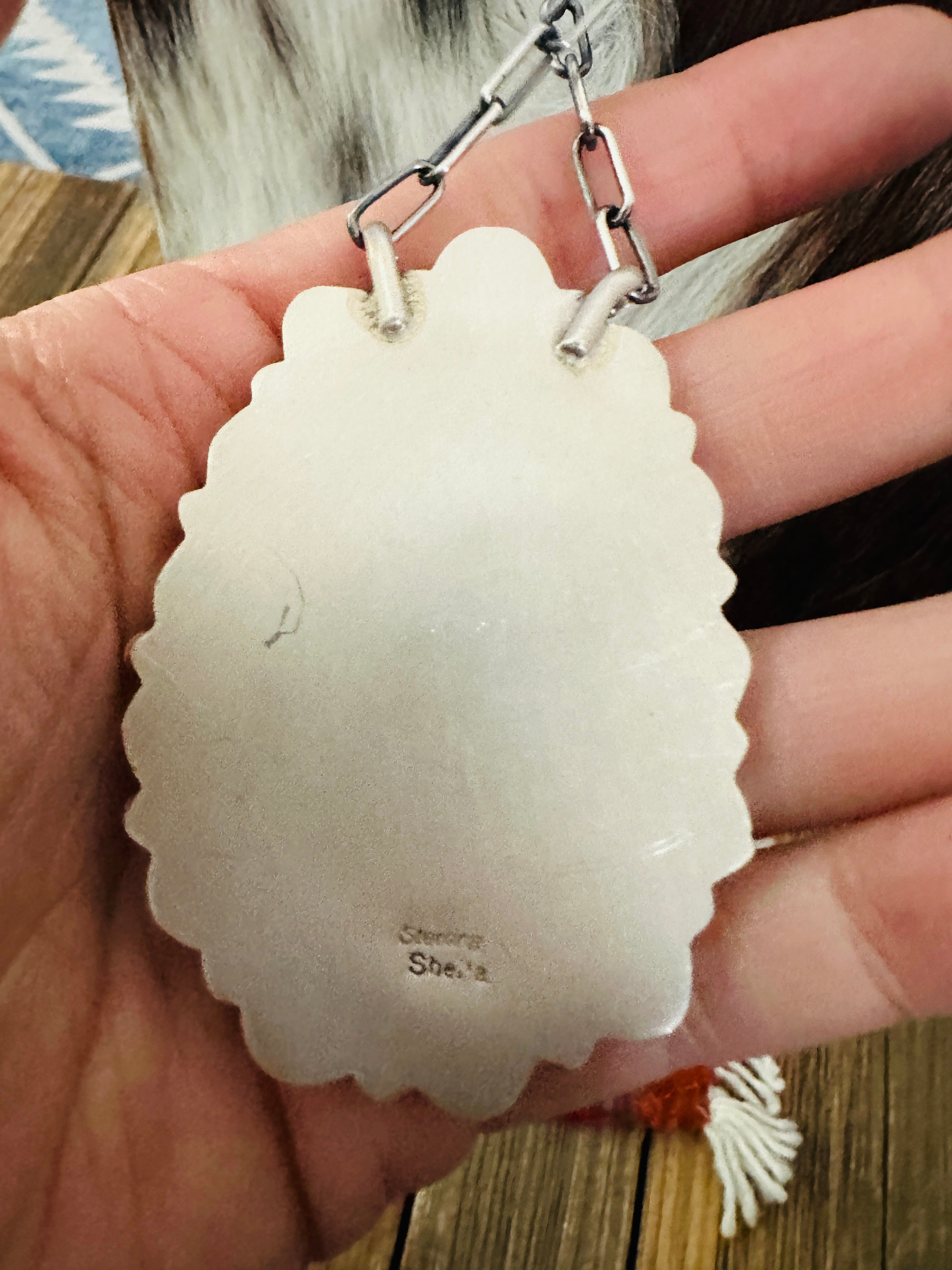 Handcrafted Multicolor Spiny Oyster & Sterling Silver Cluster Necklace by Sheila Becenti