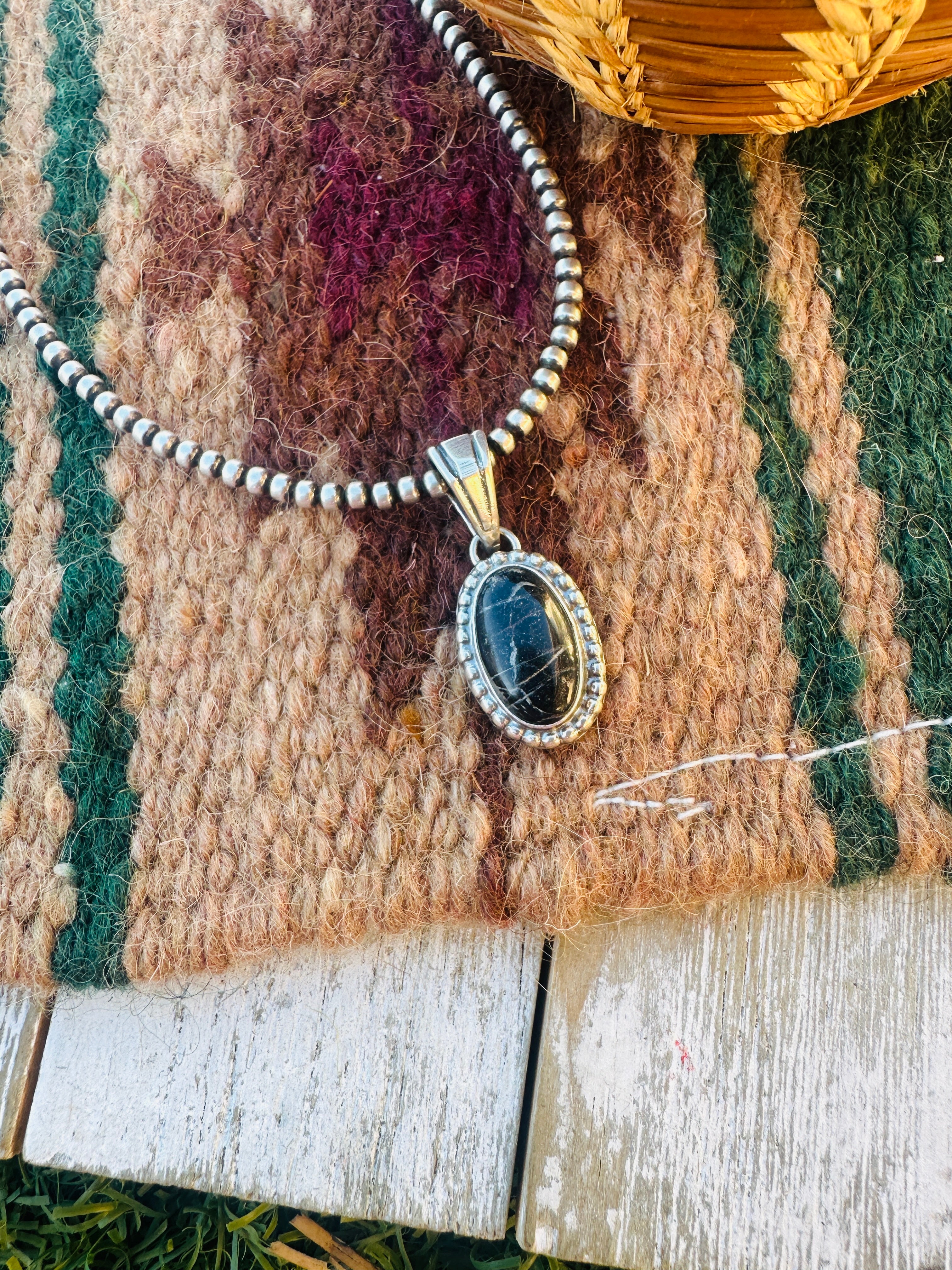 Handcrafted Sterling Silver & White Buffalo Pendant