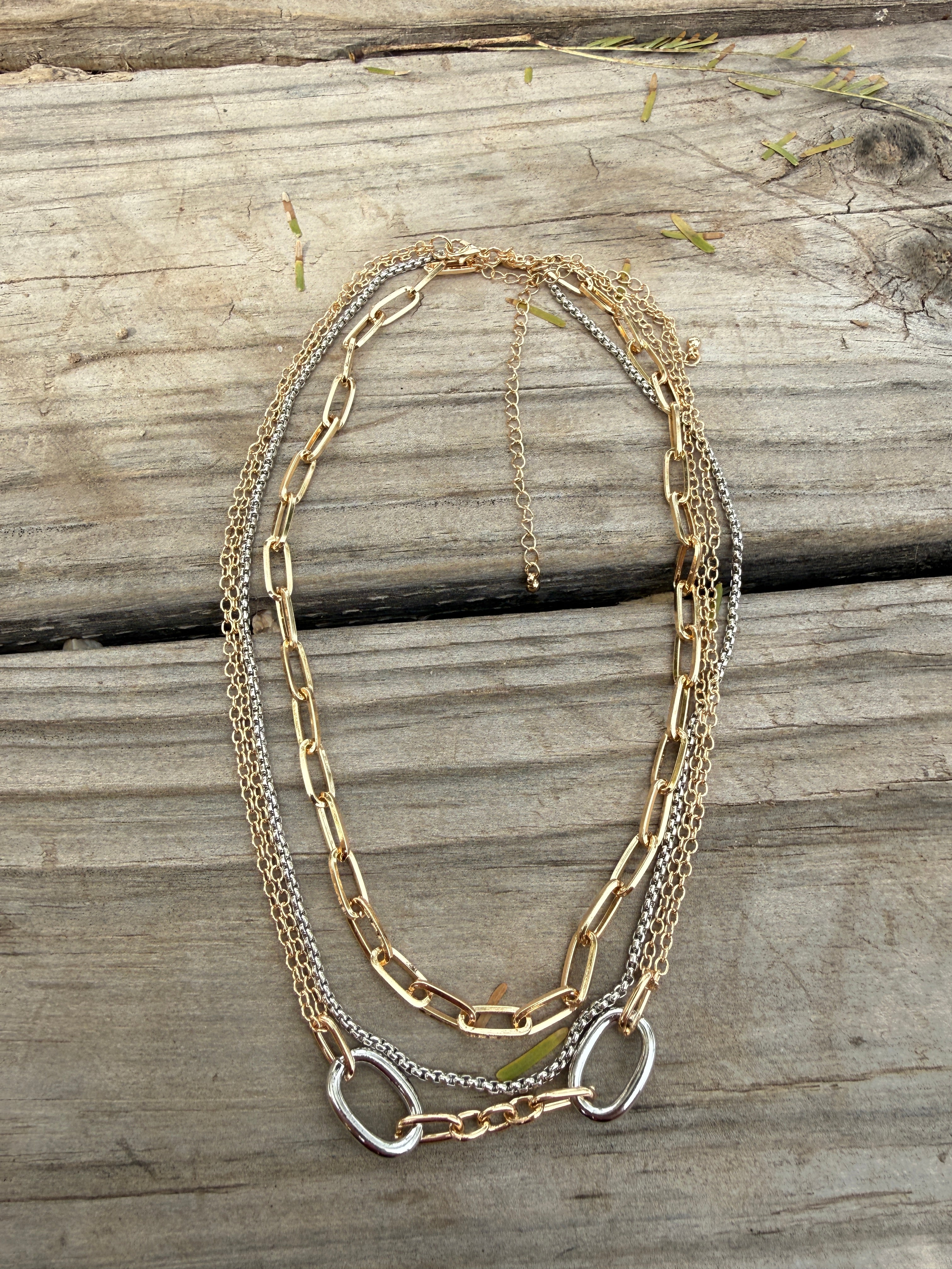 “The Golden Collection” Mixed Metal Layered Necklace