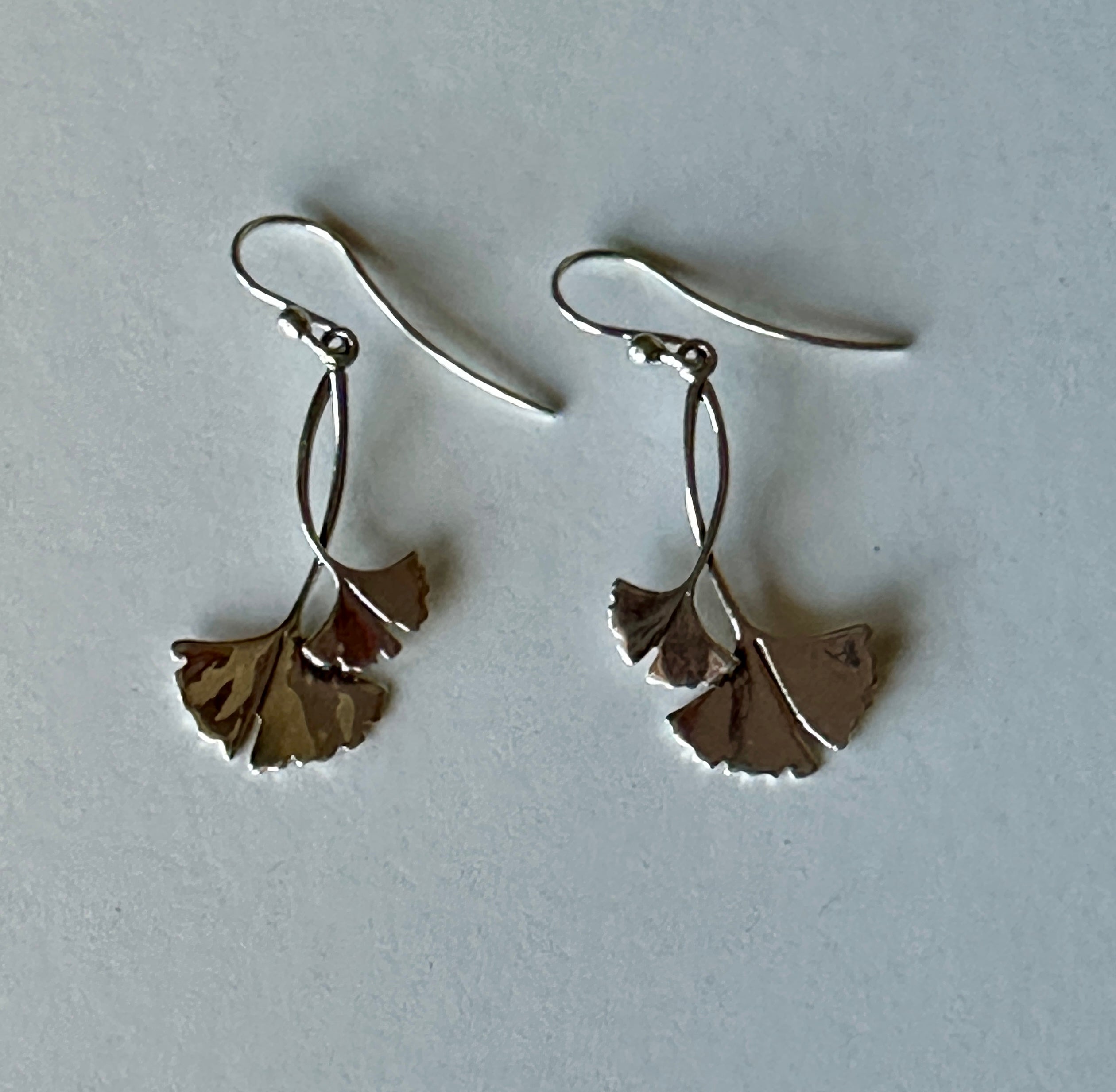 Sterling Silver Gingko Earrings