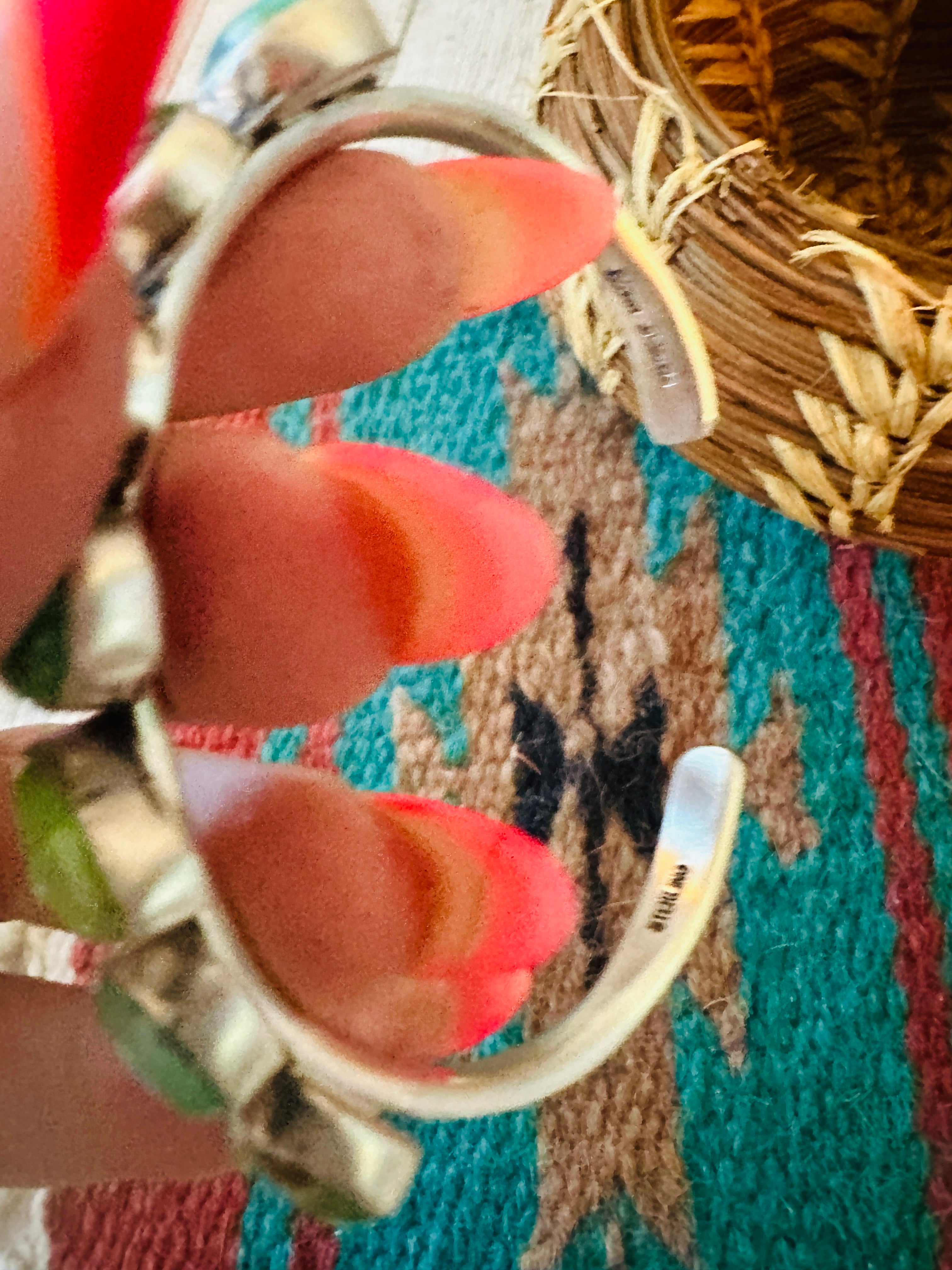 Handcrafted Sonoran Mountain Turquoise & Sterling Silver Cuff Bracelet