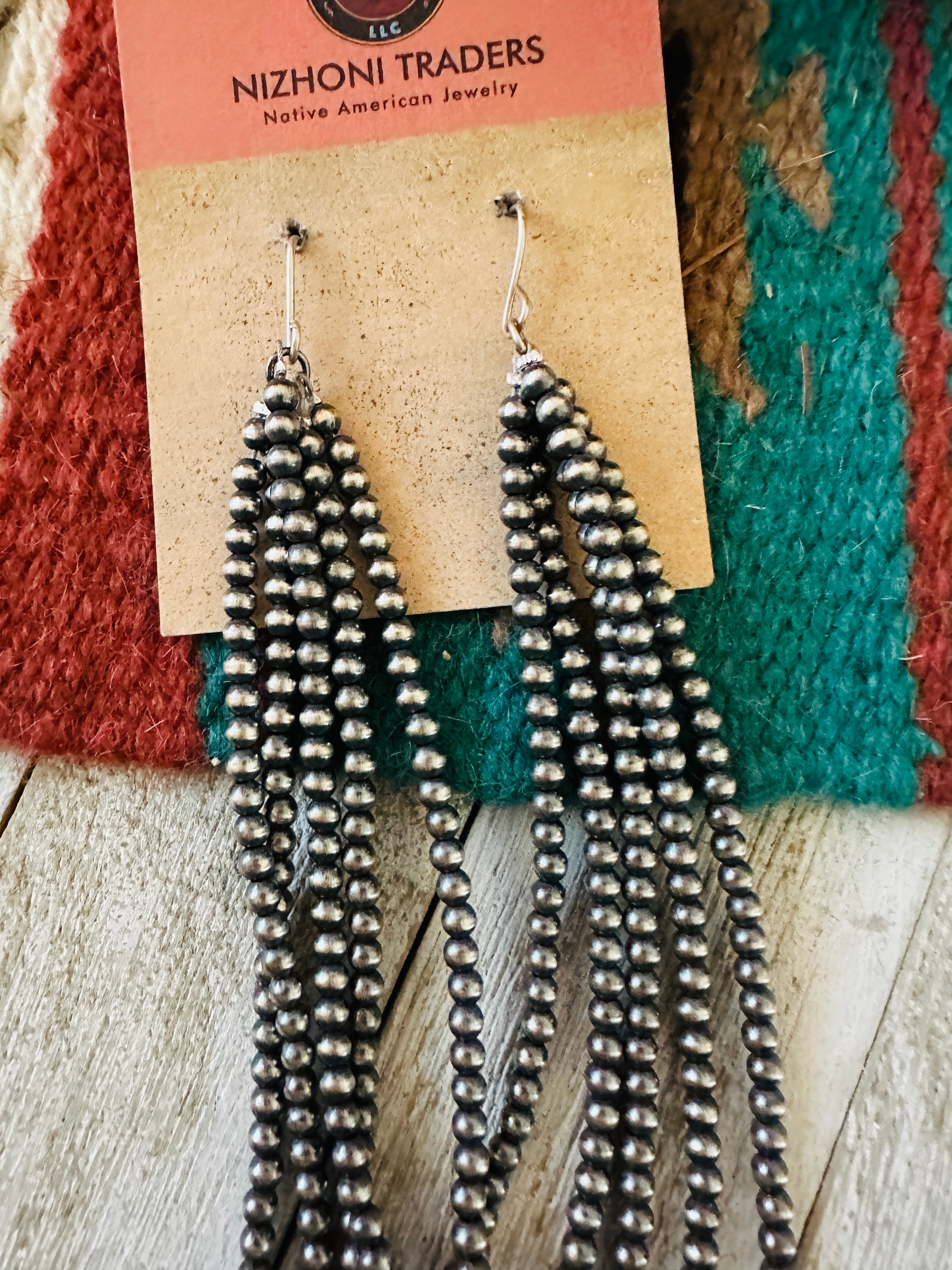 Handcrafted Sterling Silver Pearl Beaded Tassel Dangle Earrings Leslie’s favorite