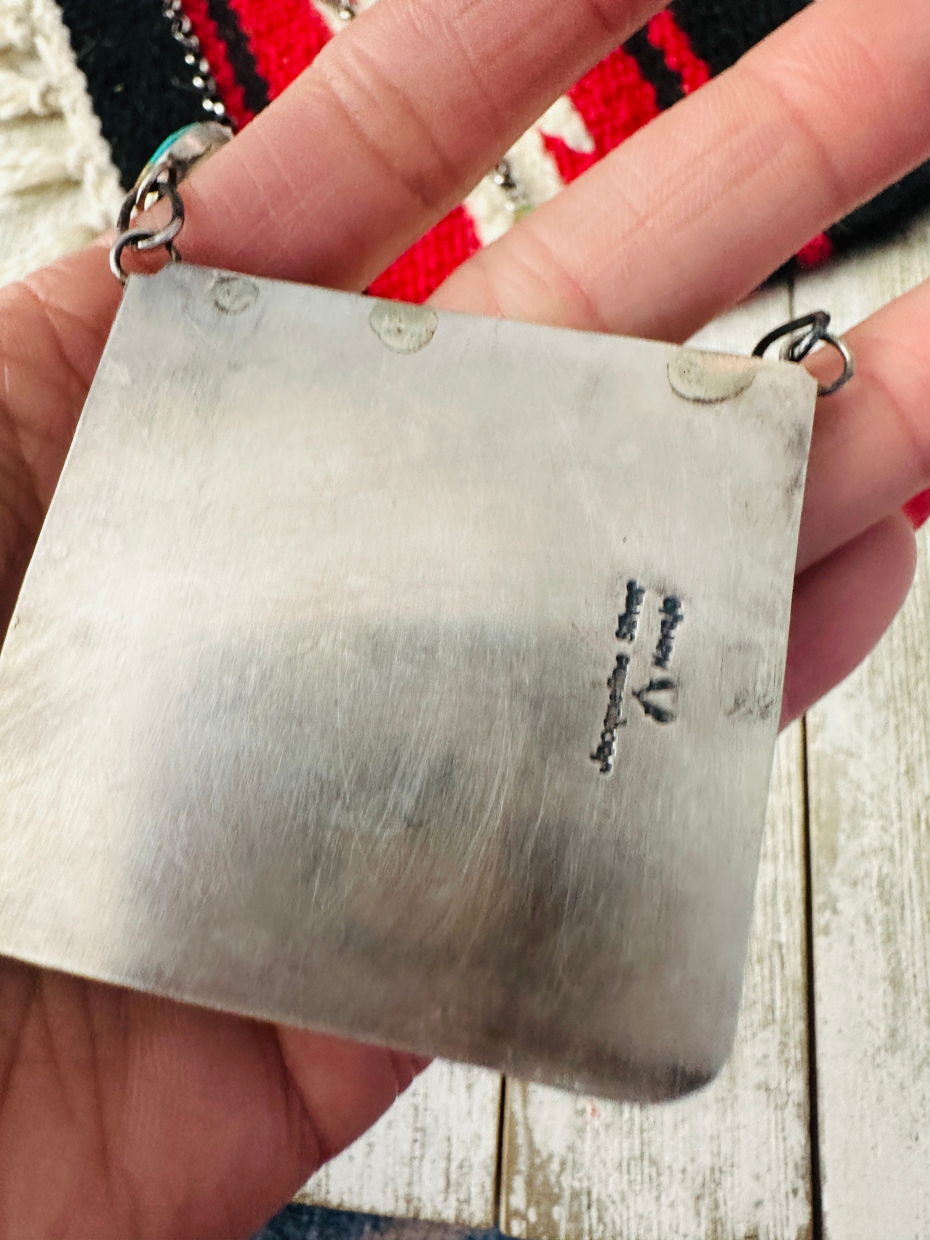 Navajo Sterling Silver & Royston Turquoise Necklace by Jacqueline Silver