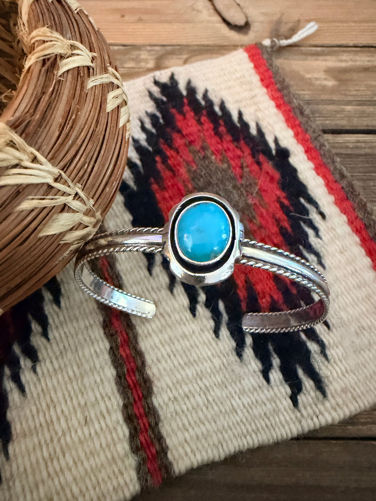 Handcrafted Turquoise & Sterling Silver Cuff Bracelet