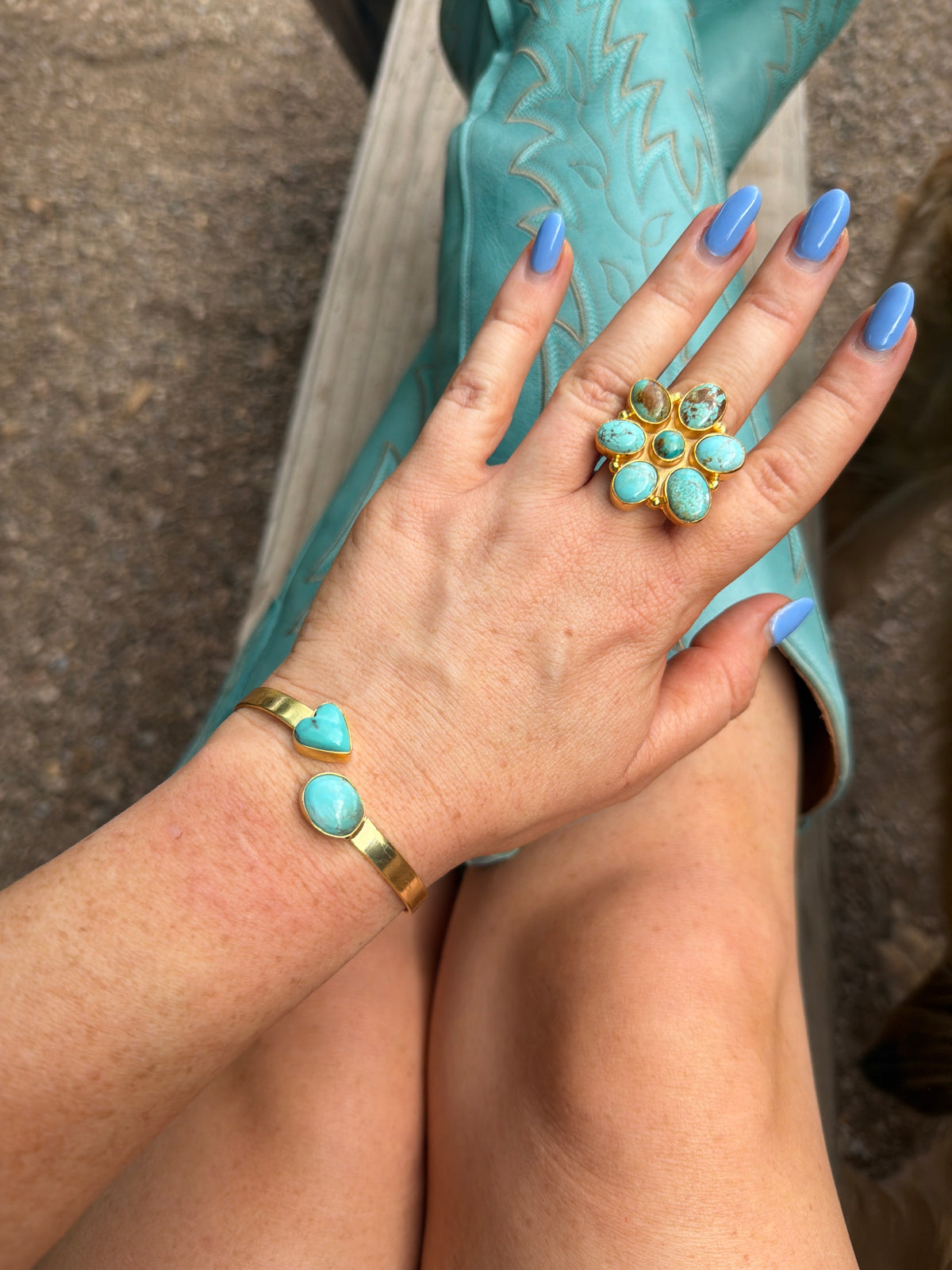 “The Golden Collection” Painted Desert Handmade Sierra Bella Gold Plated Adjustable Bracelet Cuff STYLE 9