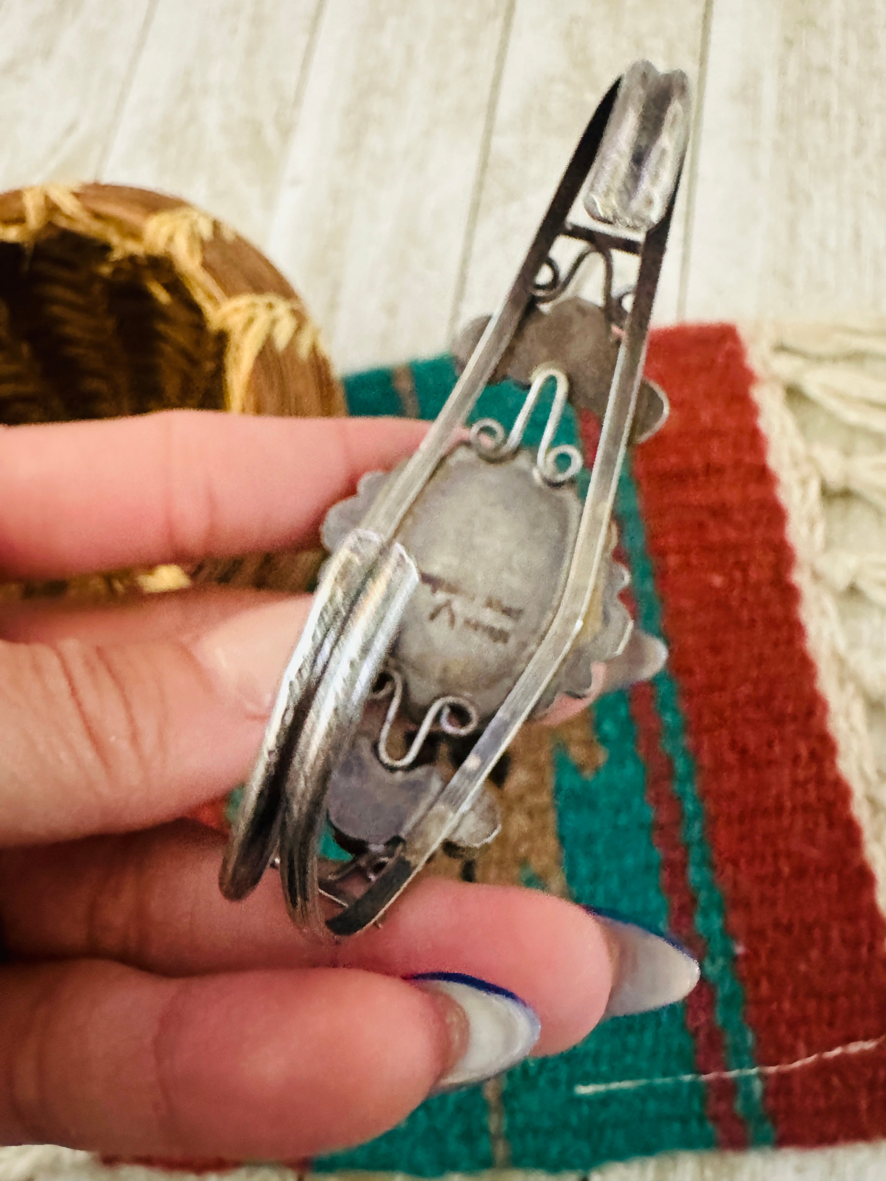 Handcrafted Sterling Silver & Turquoise Cluster Cuff Bracelet by Jacqueline Silver /