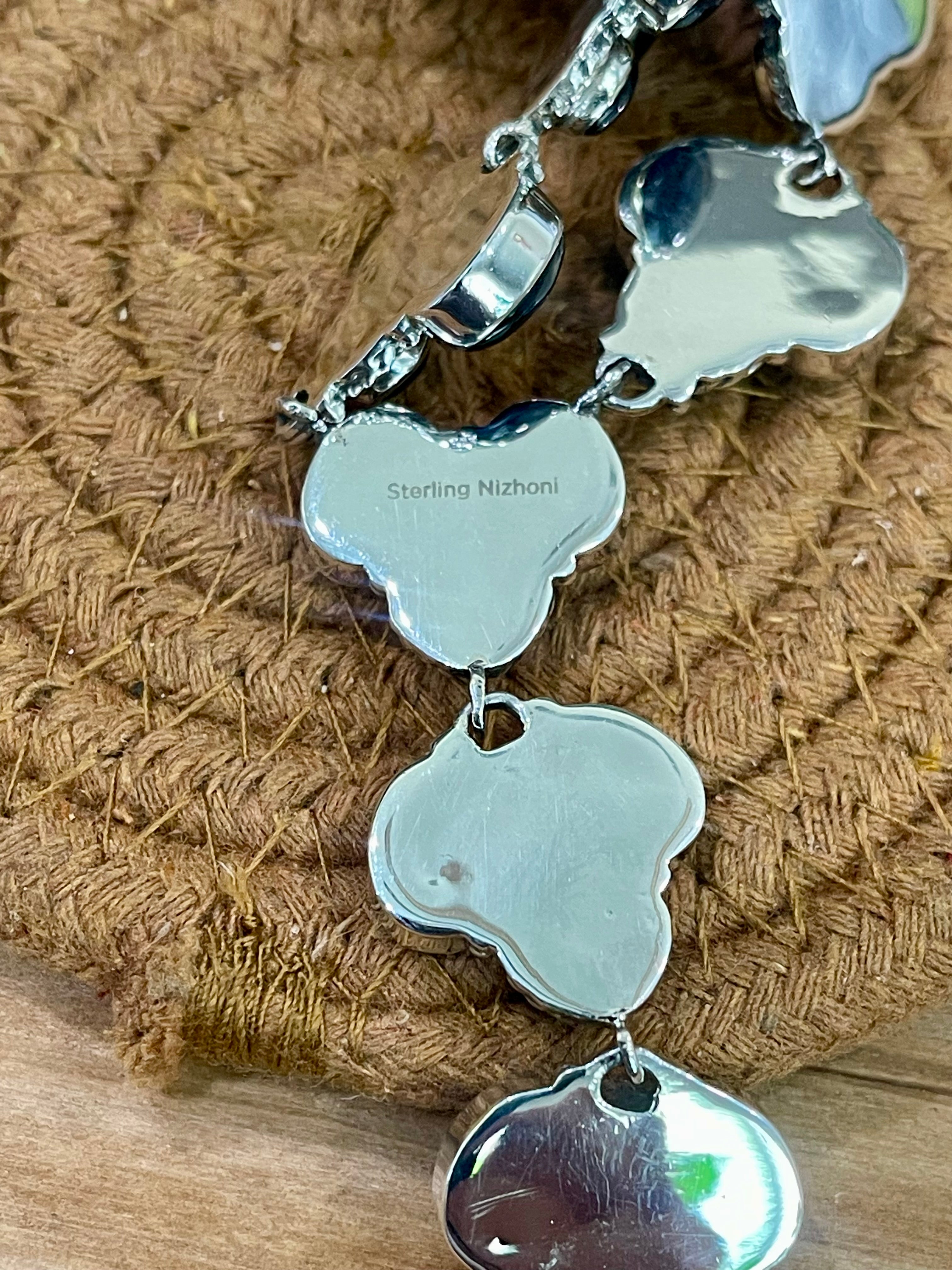 Beautiful Handmade Sterling Silver & Onyx Necklace And Earring Set