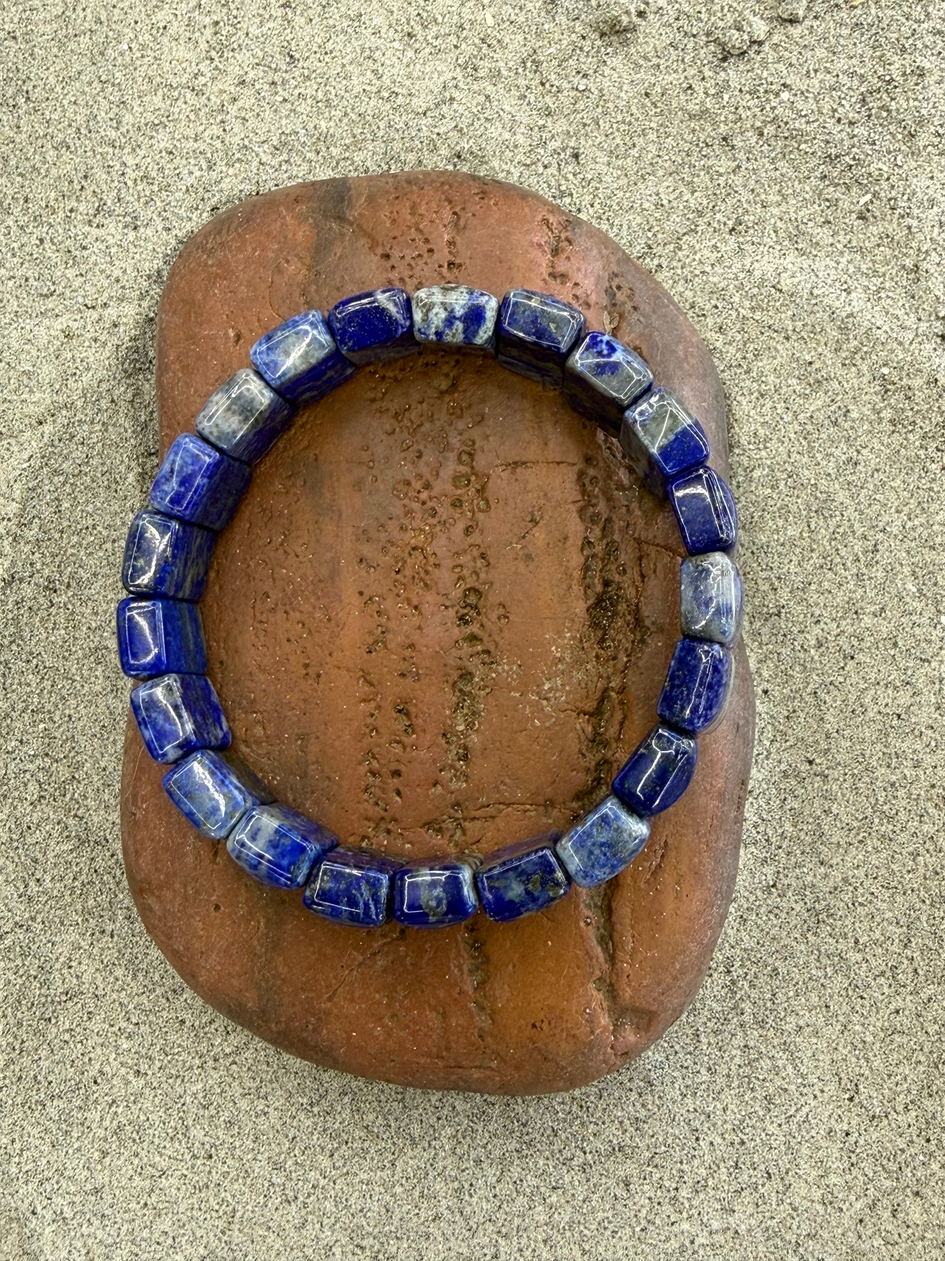 Lapis Beaded Stretch Bracelet