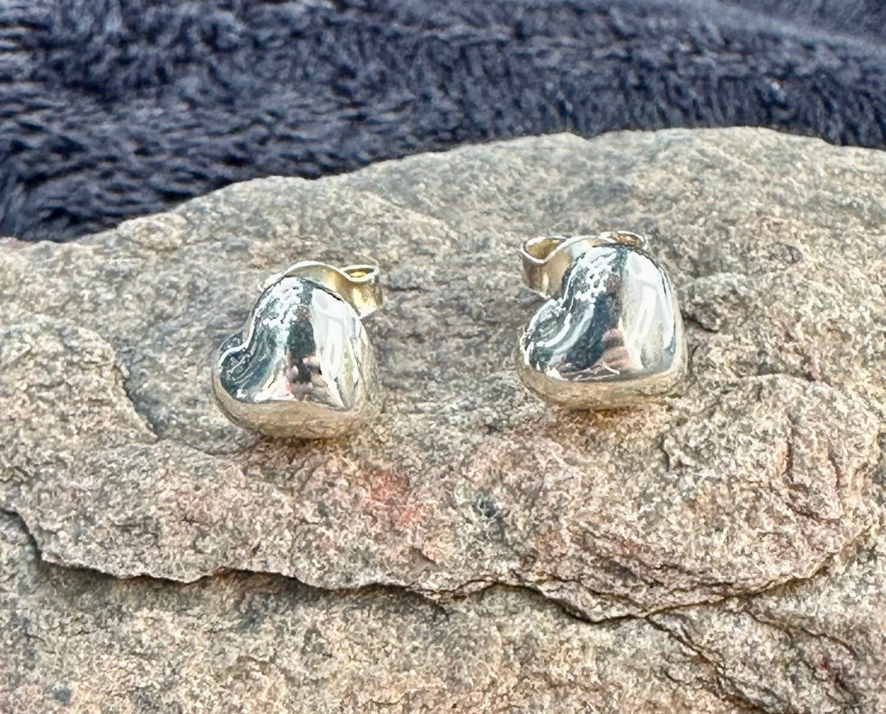 Puffed Heart Stud Earrings