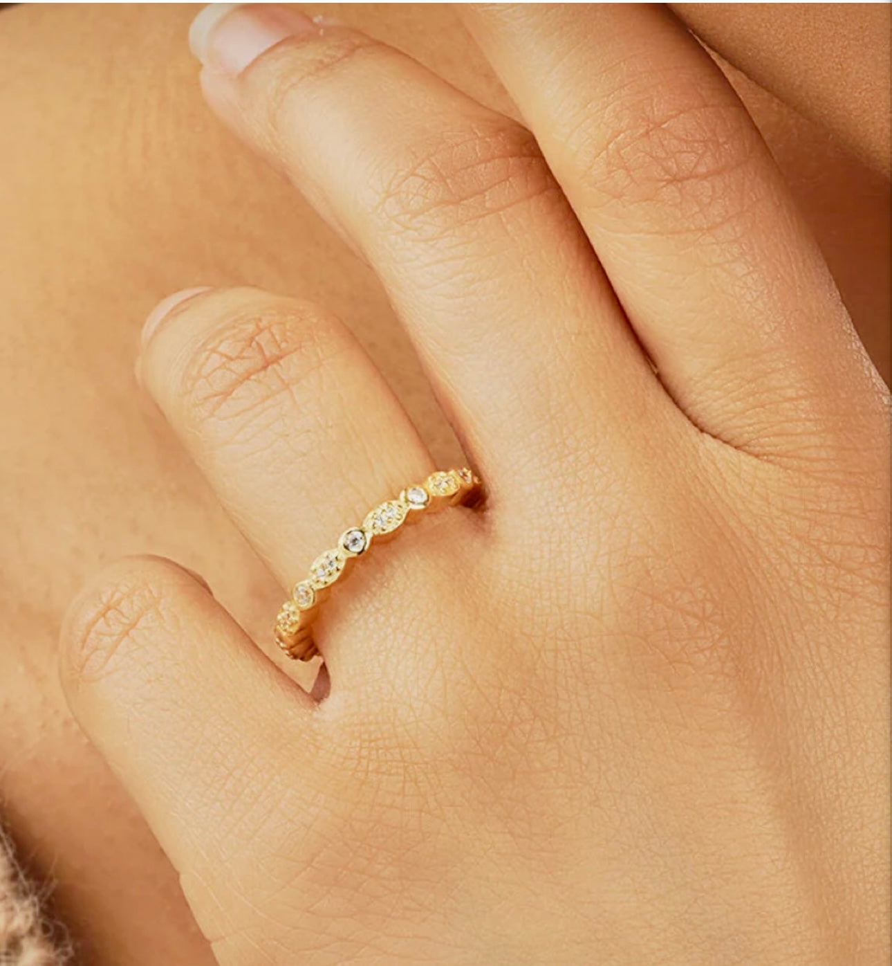 14m Gd CZ Bezel Band Ring