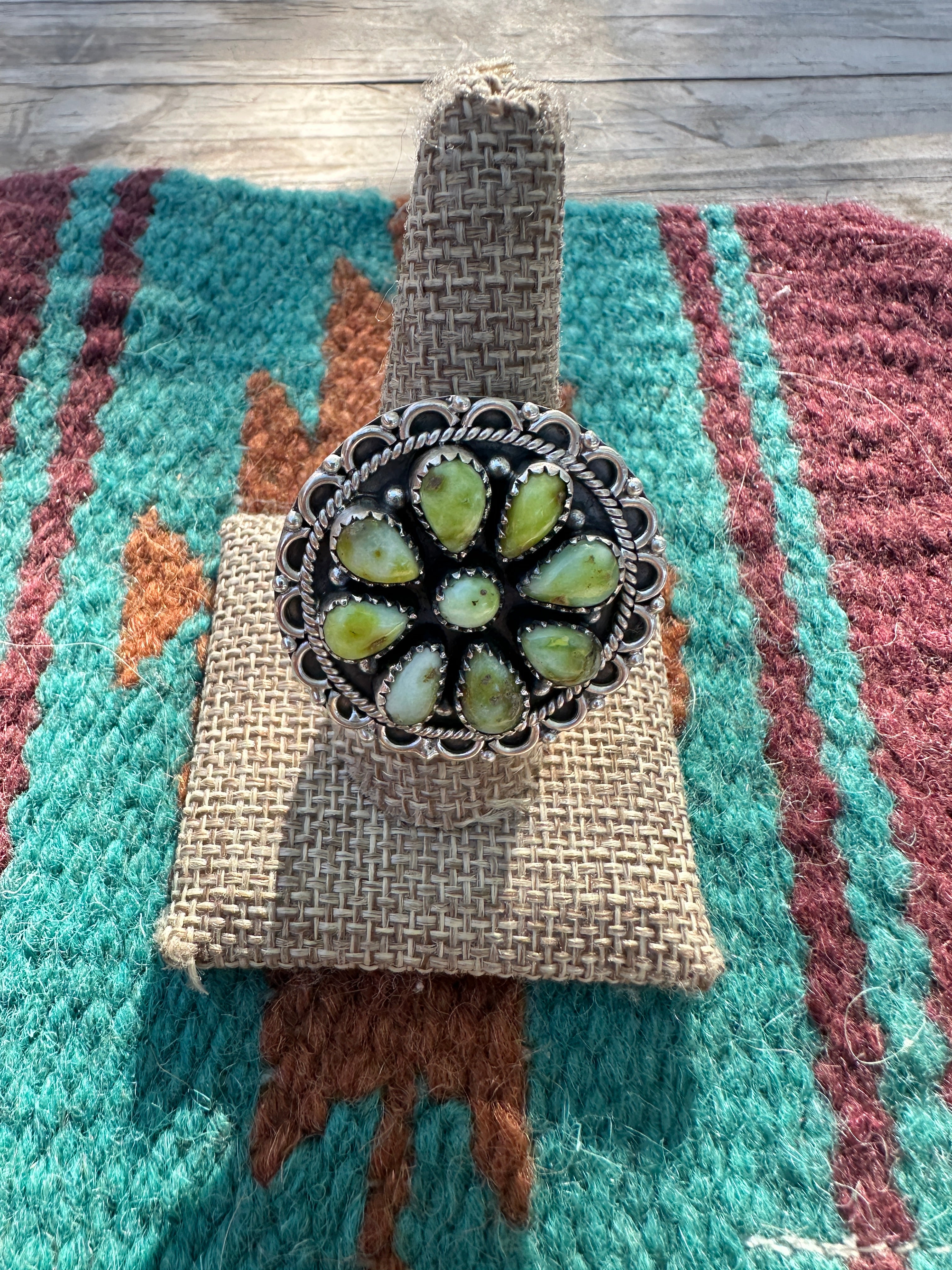 Handmade Palomino Turquoise & Sterling Adjustable Ring