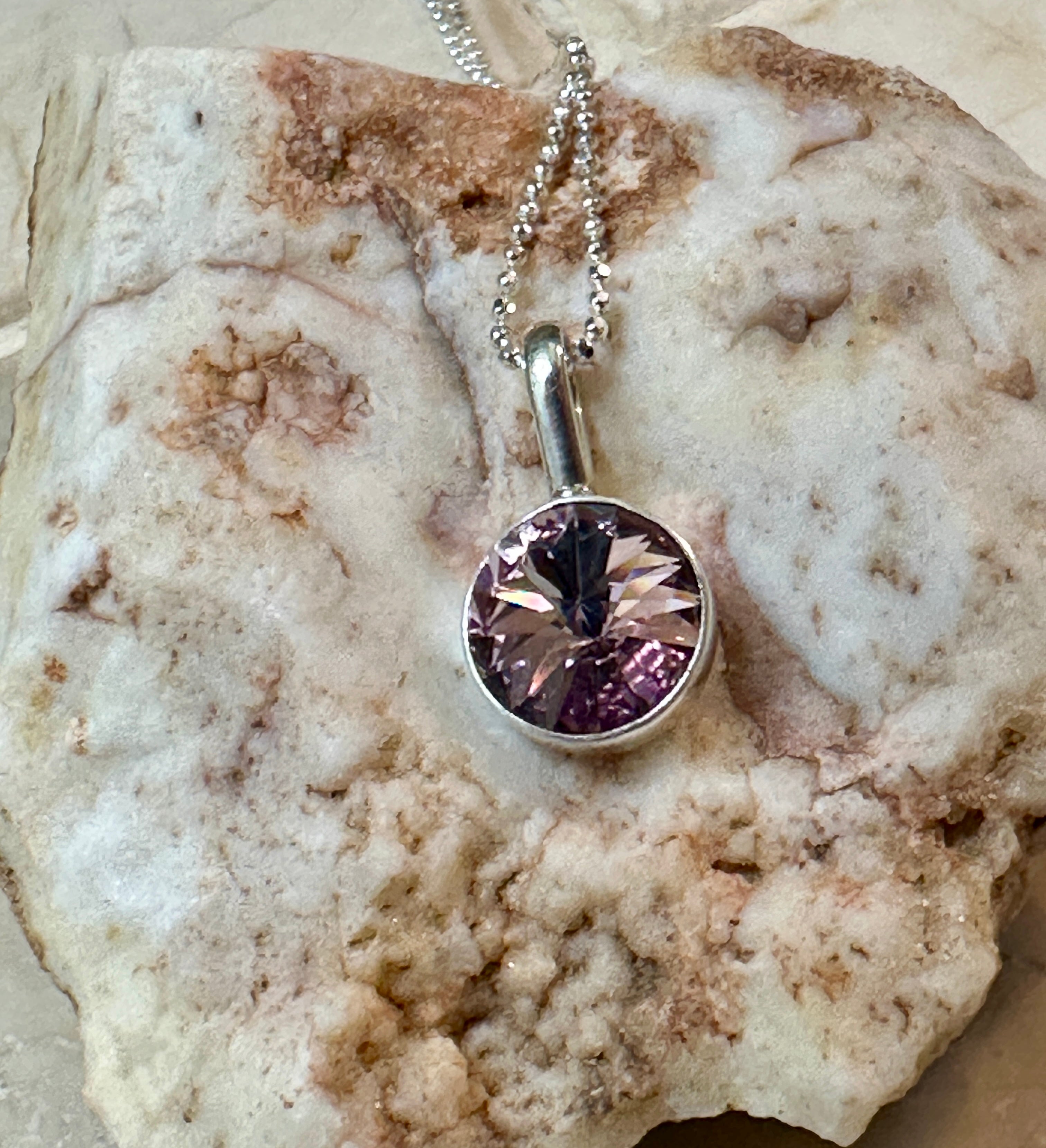 Pink Crystal Pendant Necklace