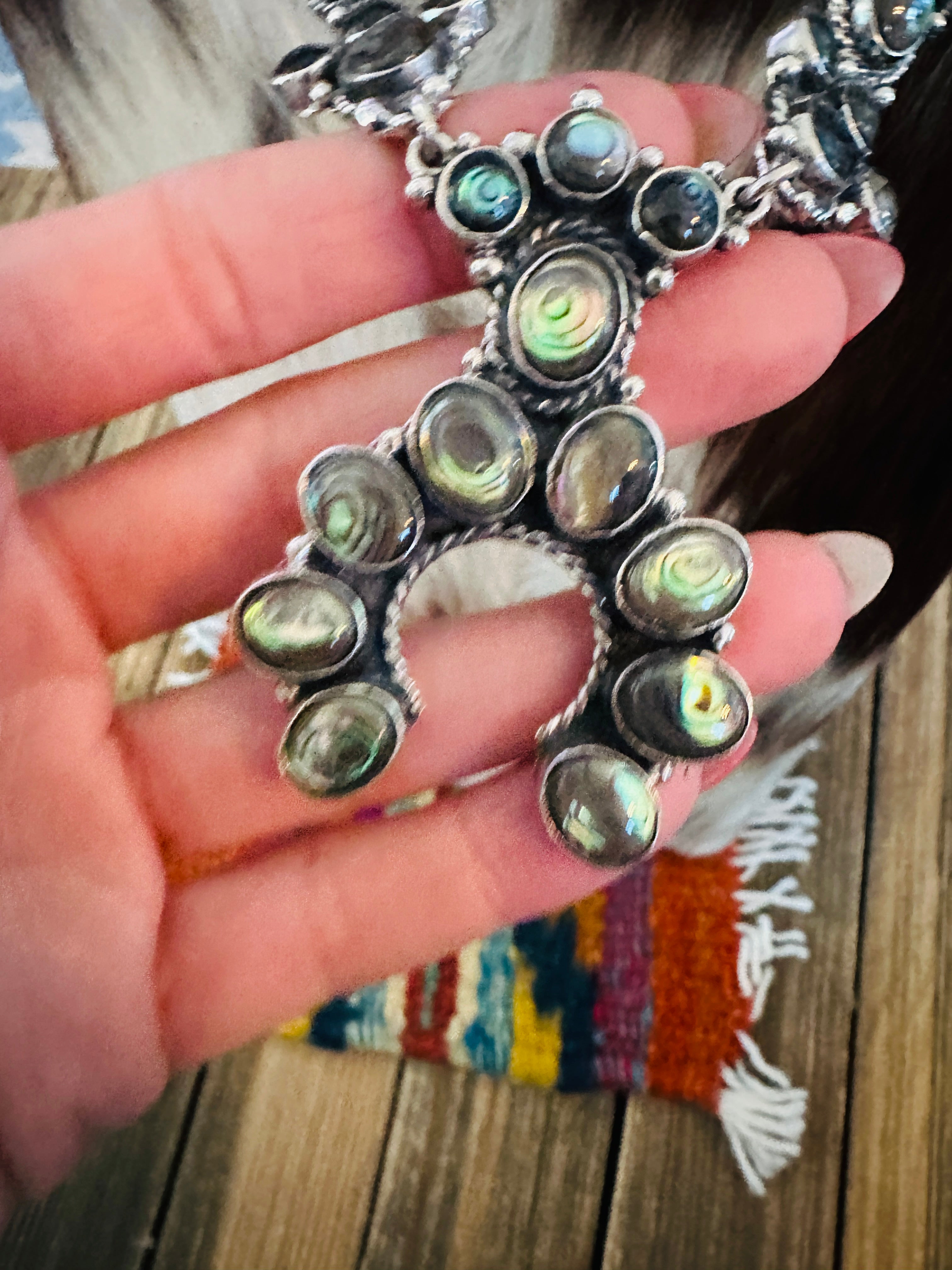 Handcrafted Abalone & Sterling Silver Naja Necklace by Federico Jimenez