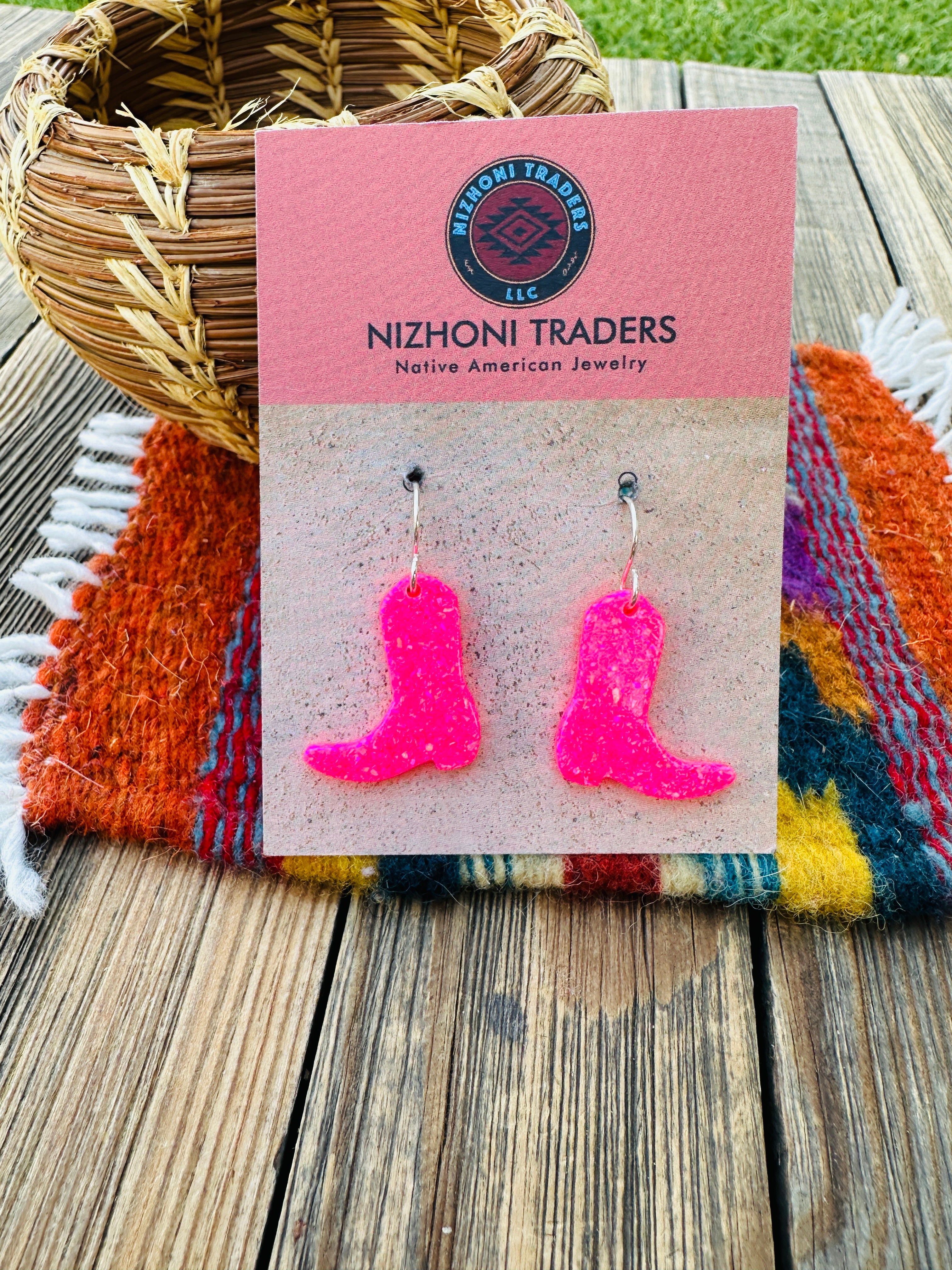 Handcrafted Sterling Silver & Opal Cowboy Boot Dangle Earrings