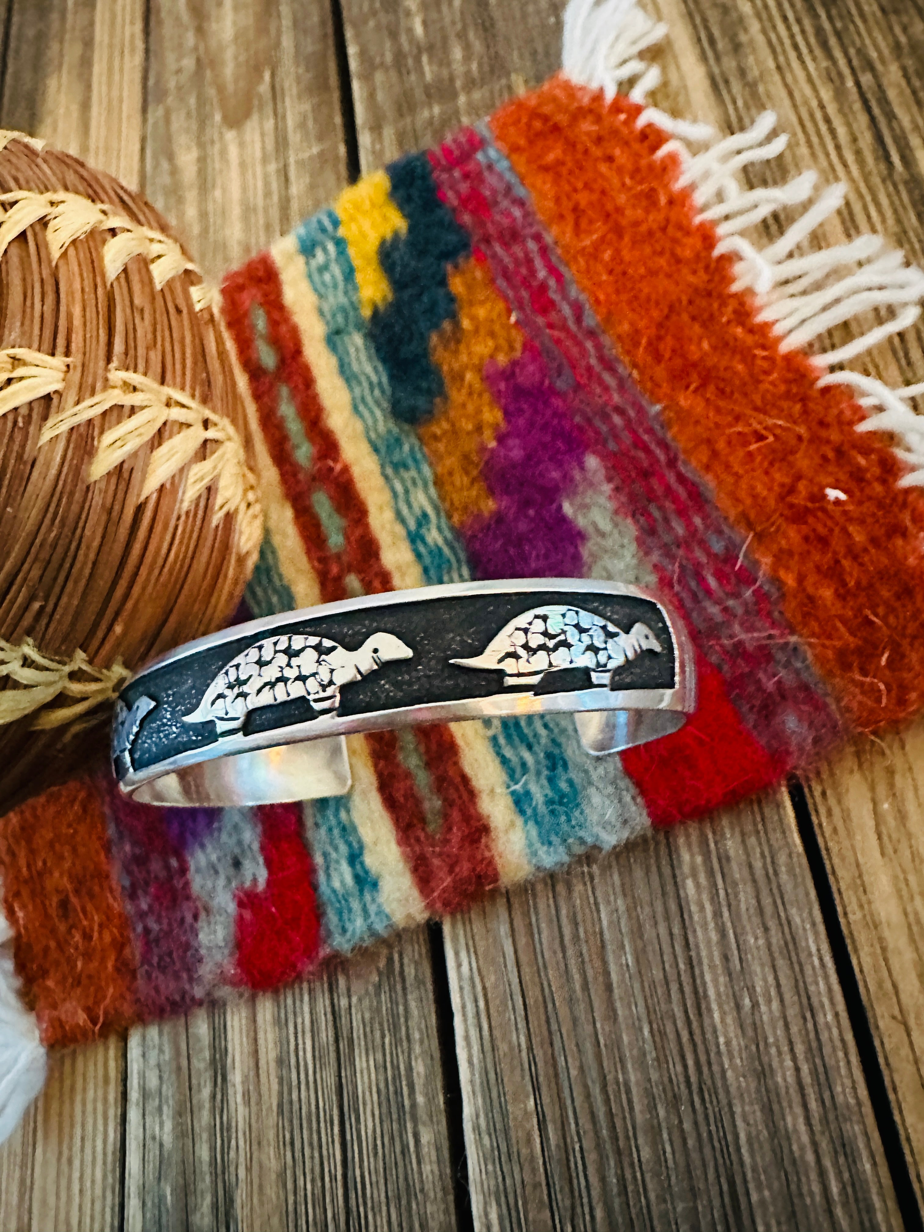 Handcrafted Sterling Silver Turtle Cuff Bracelet by T & R Singer