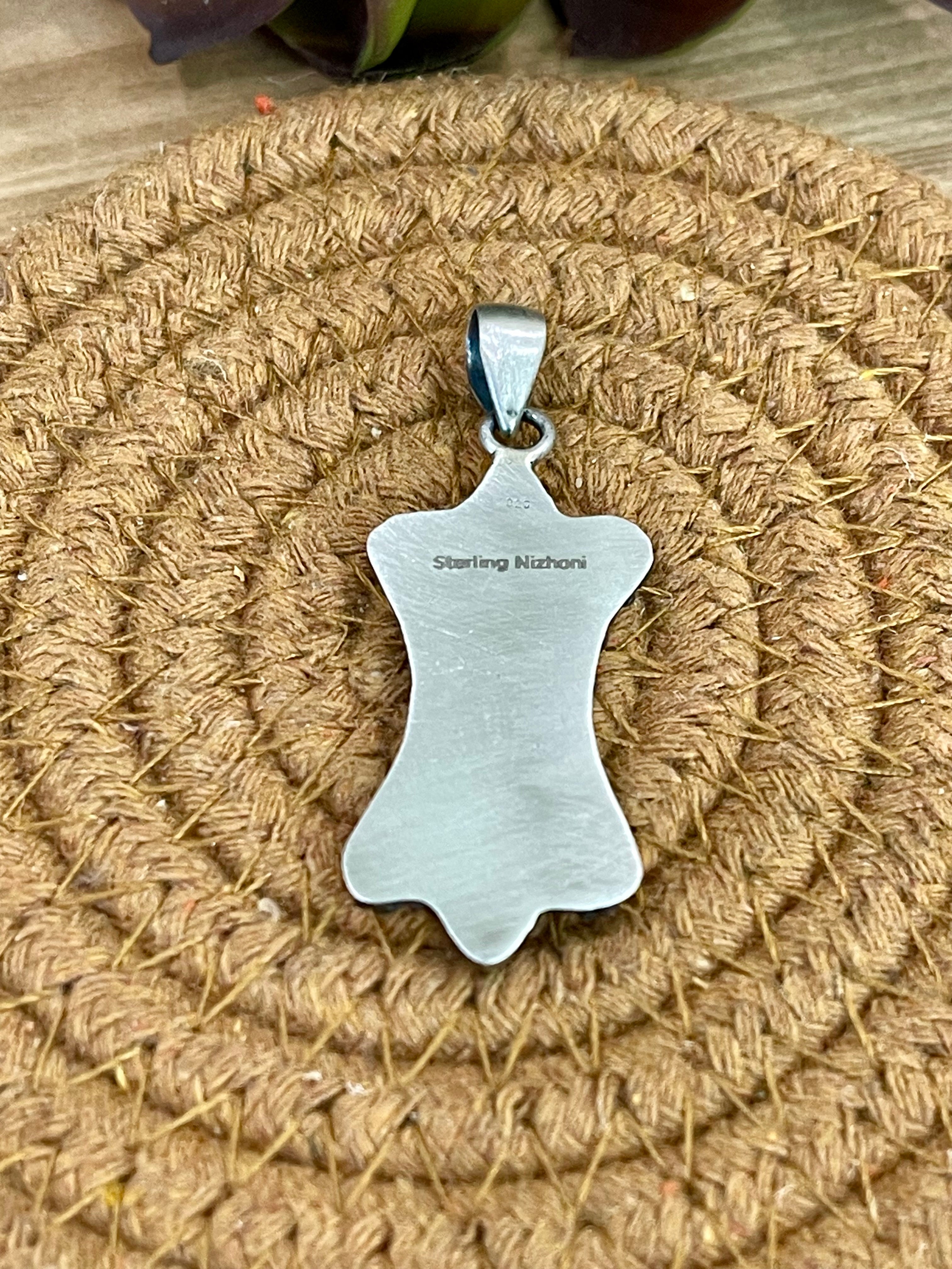 Handmade Sterling Silver Pendant with Signed Nizhoni