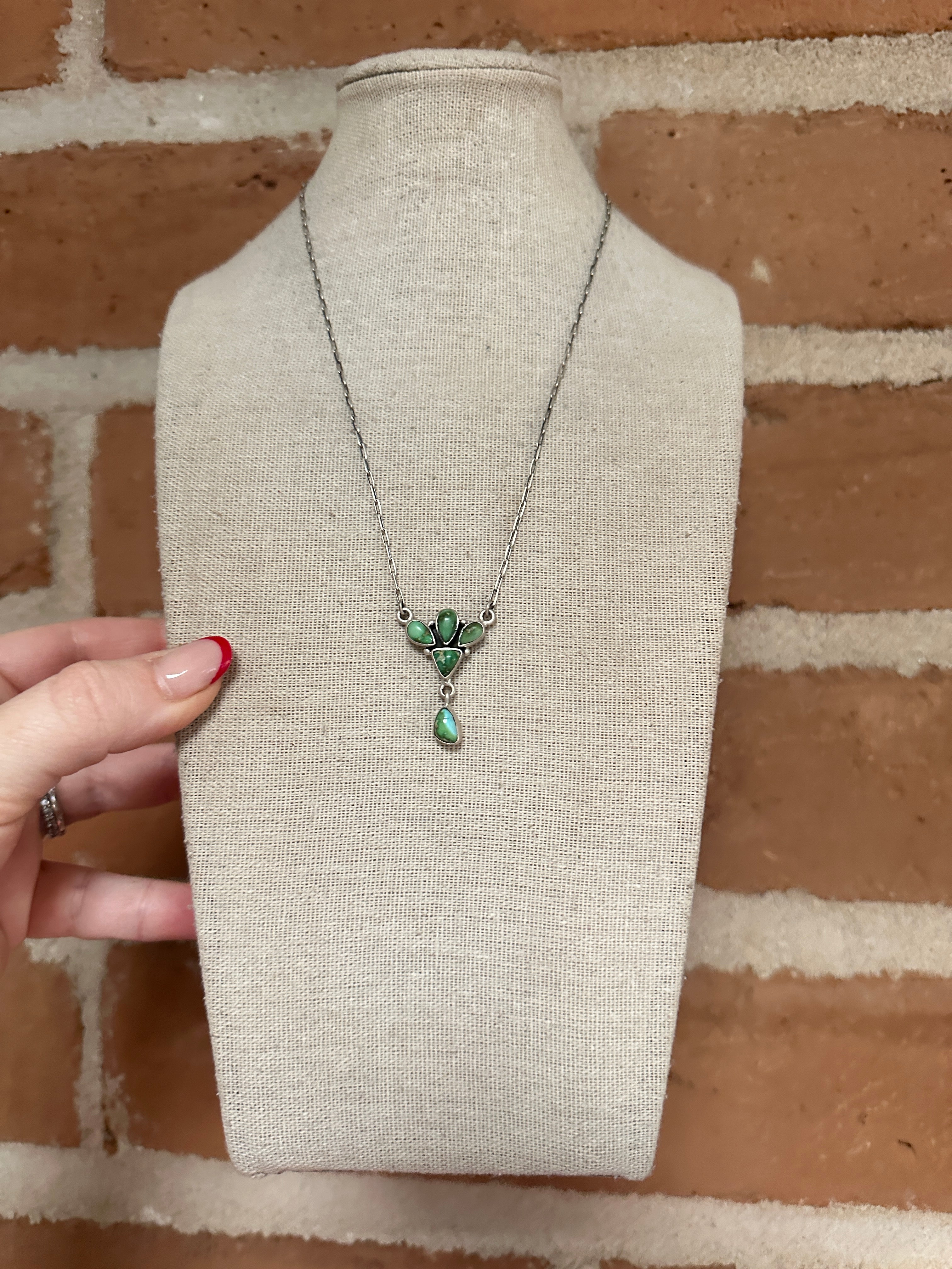 Handmade Sterling Silver Sonoran Mountain Turquoise Necklace