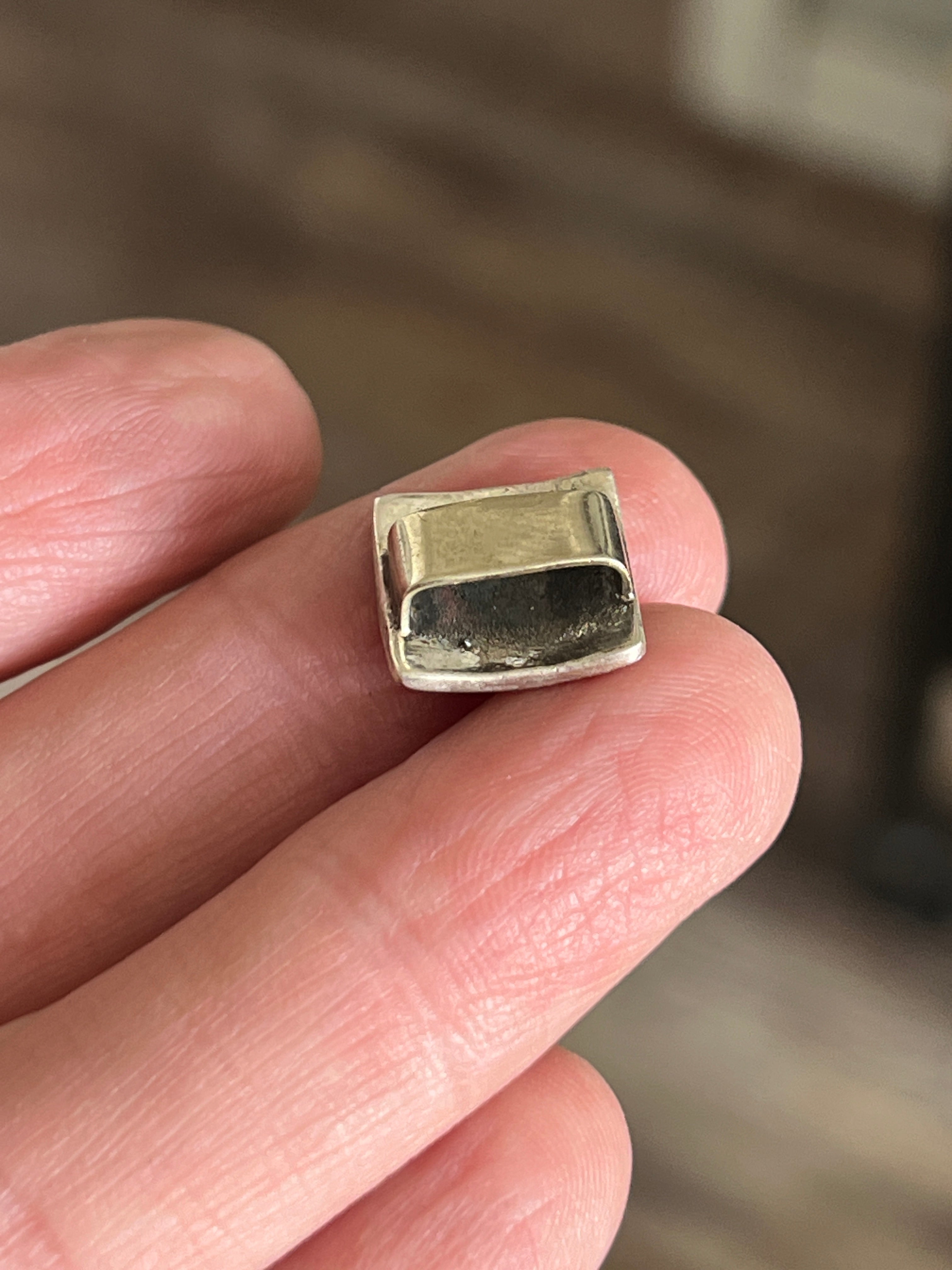 Sterling Silver Mini Concho Slide, Four Corners