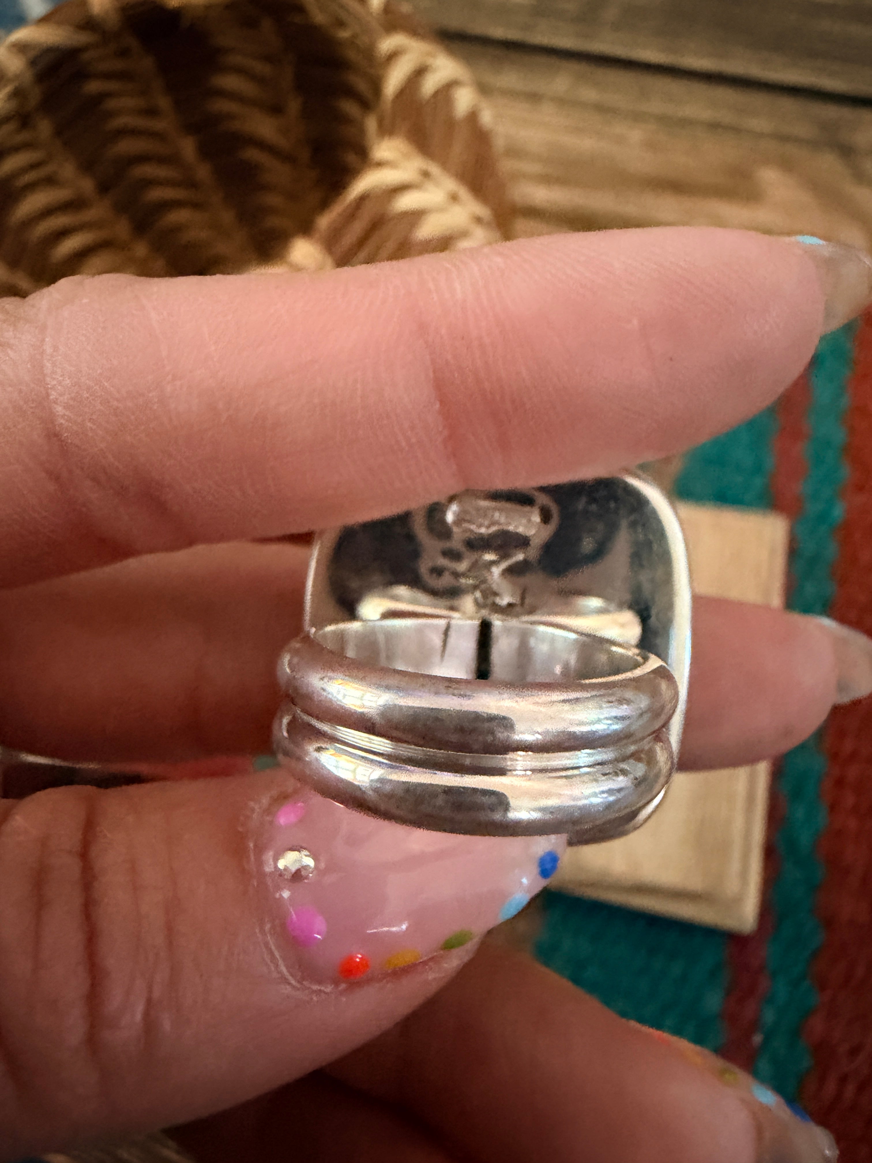 Handcrafted Black Onyx & Sterling Silver Ring Size 6