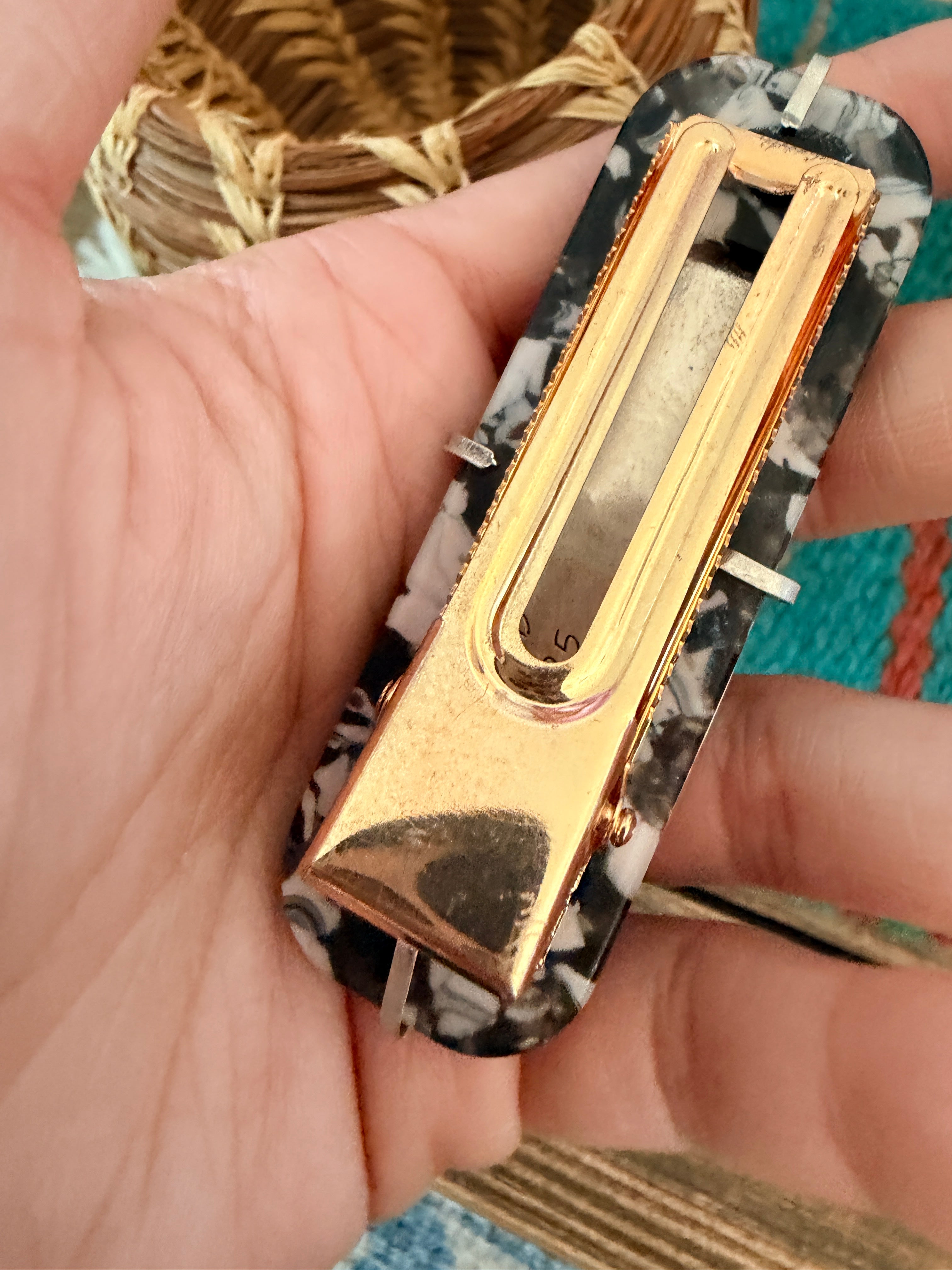 Handmade Sterling Silver & Turquoise Hair Barrette