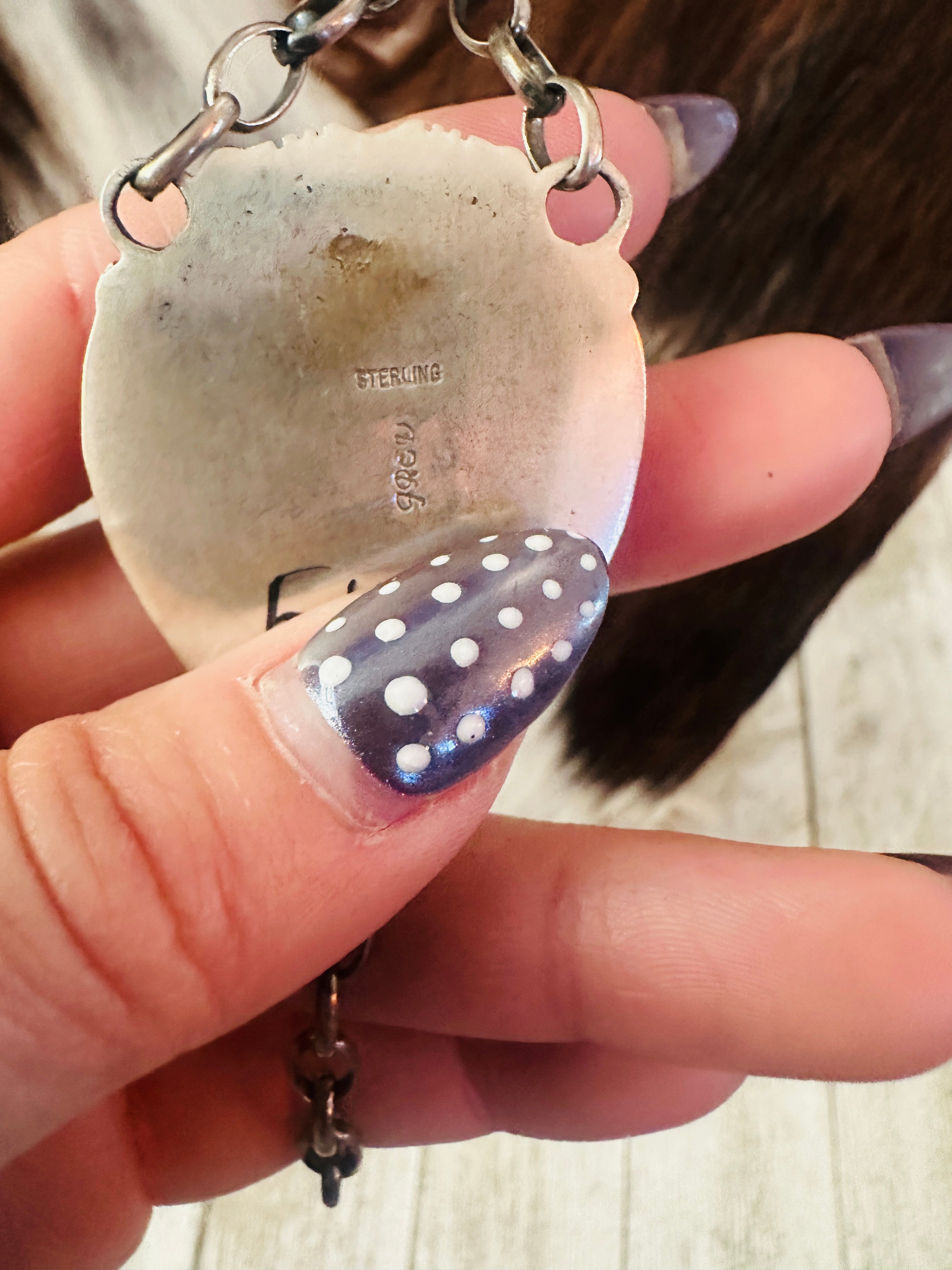 Handcrafted Purple Spiny & Sterling Silver Lariat Necklace