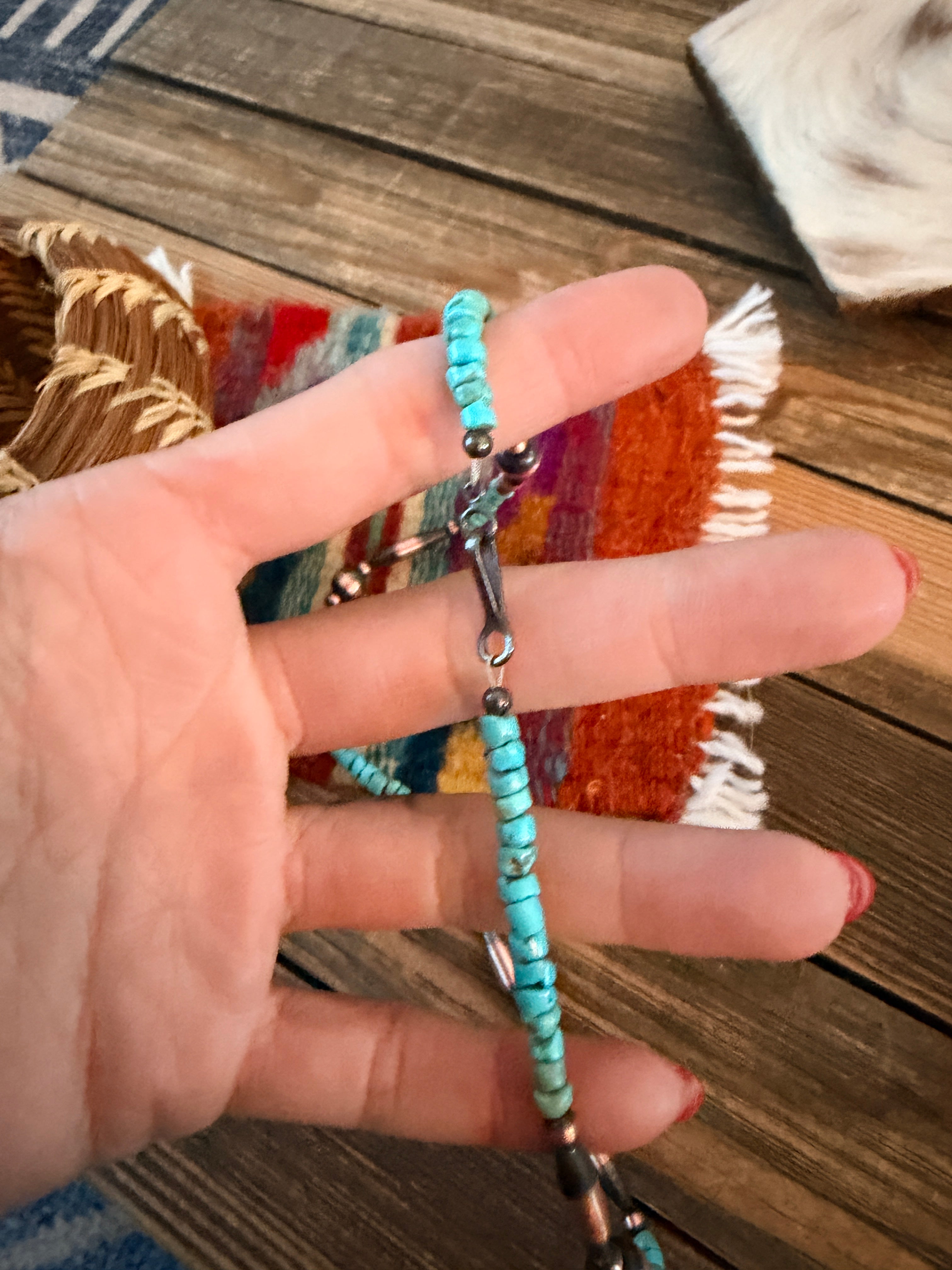 Handcrafted Turquoise & Copper Beaded Necklace